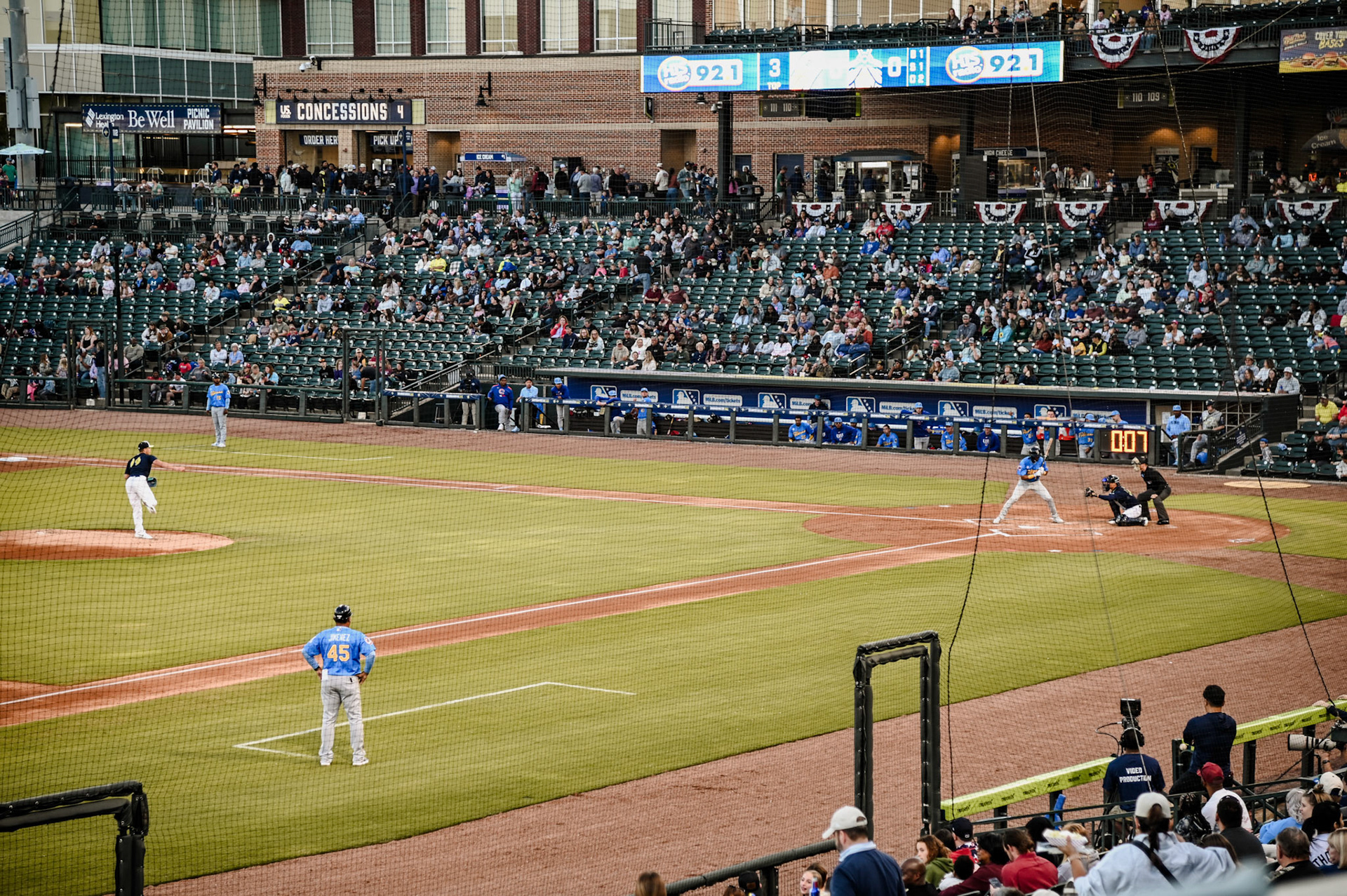 Action shot of the baseball game