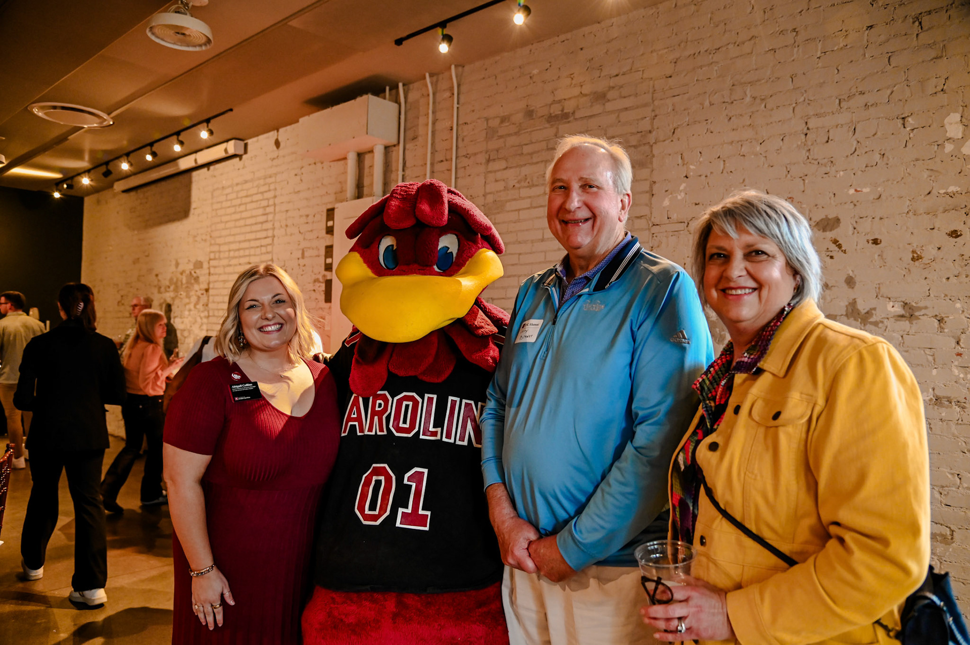 Jerry Brewer with Cocky, Abigail Collins, and Rebecca Jordan