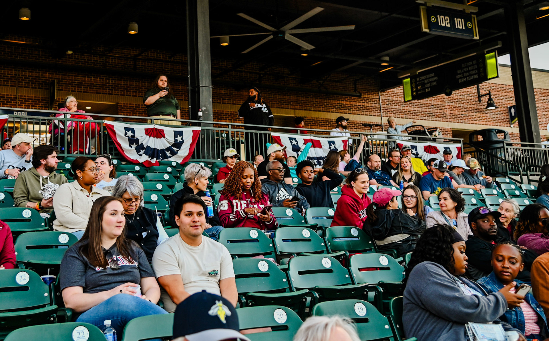 Crowd shot of the Arnold School section of seats in the baseball stadium