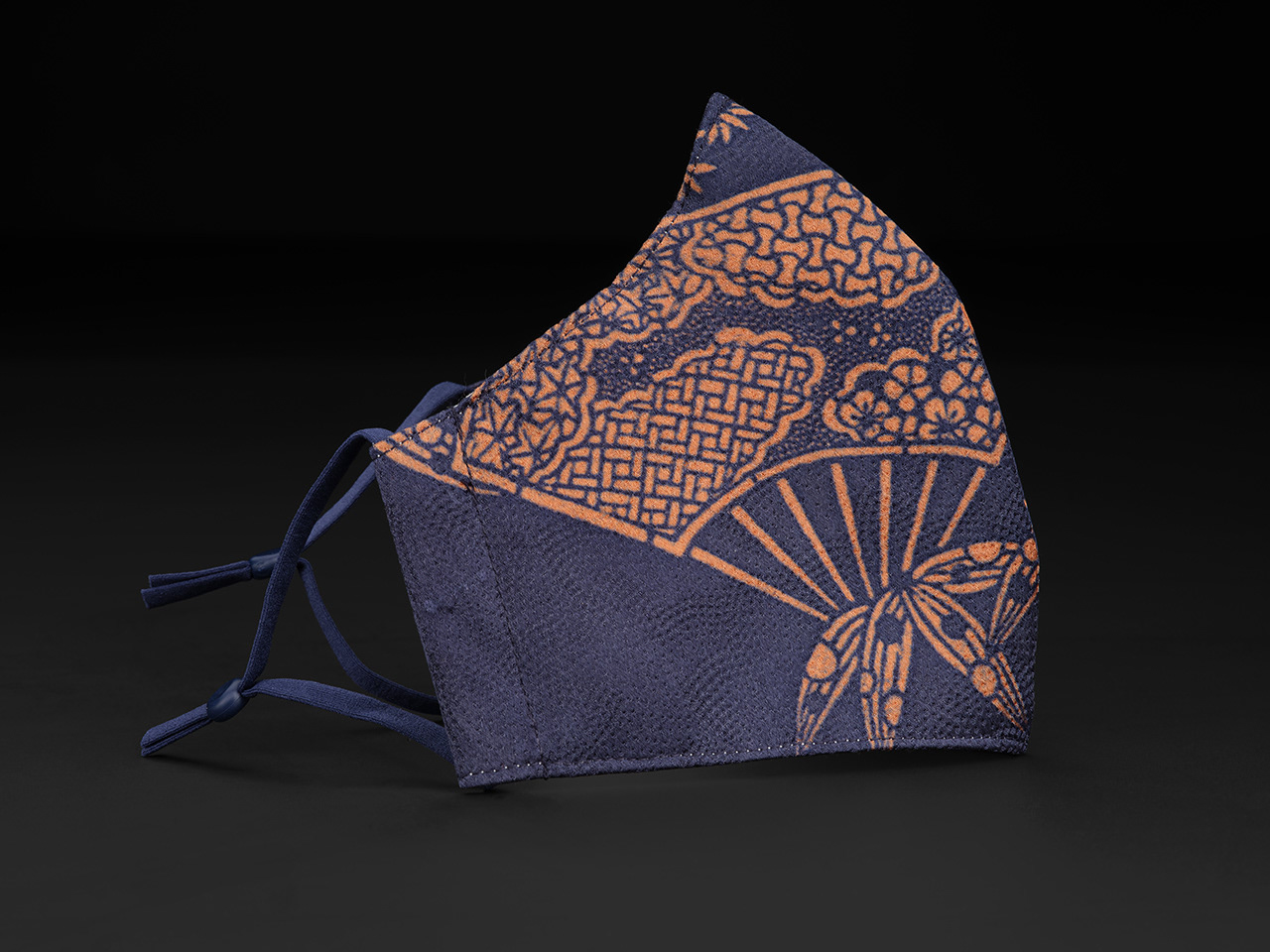 Face mask made from repurposed kimono fabric, Japan, 2021