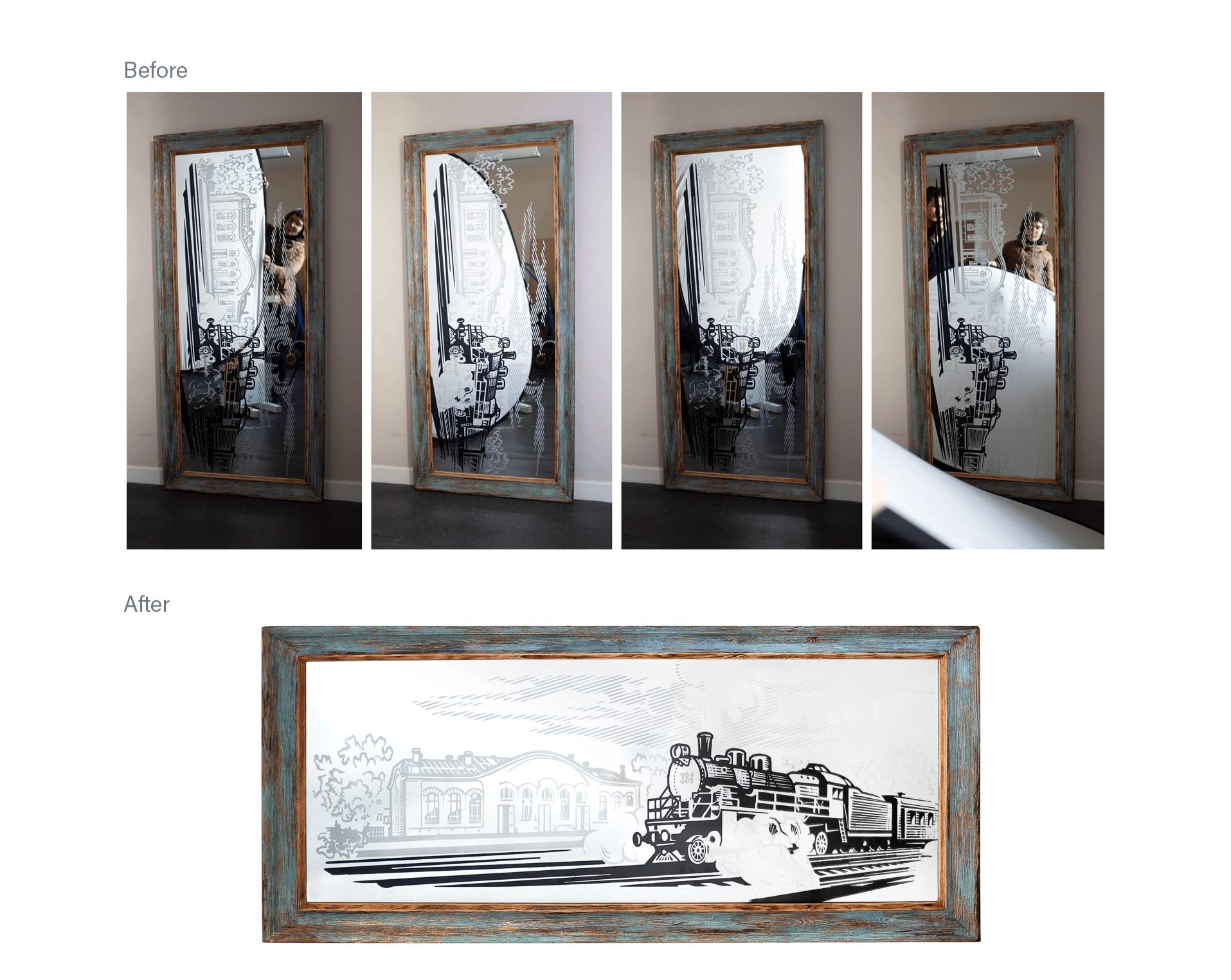 Composite image out of 4 shots + perspective correction