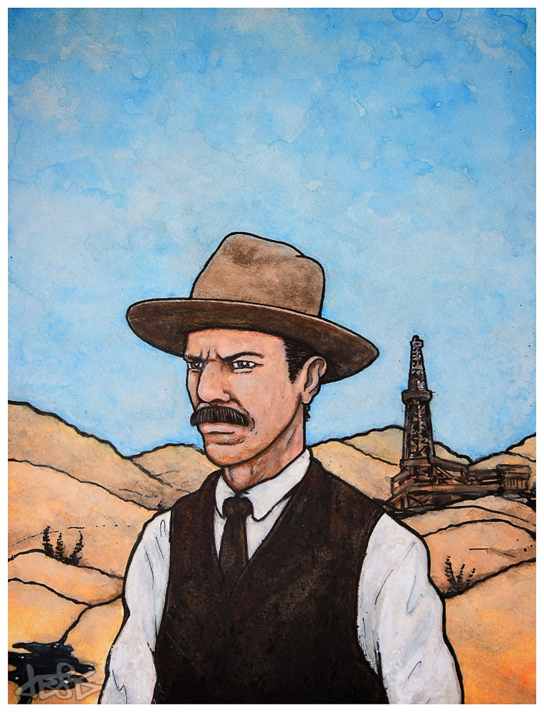 'DANIEL PLAINVIEW' - Watercolour and ink on paper, 2018