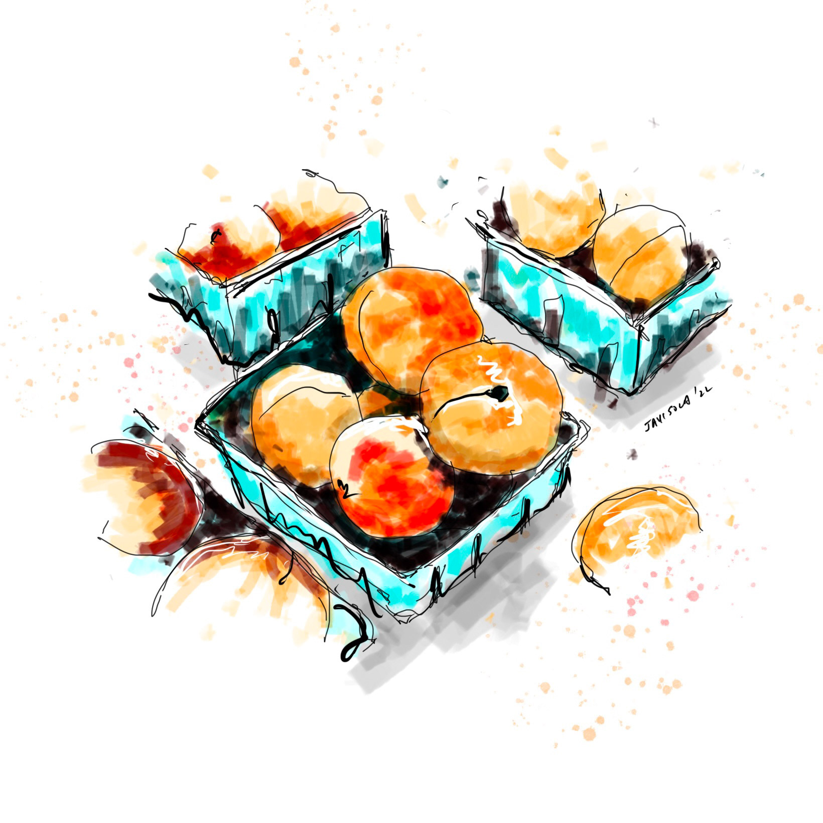 Peaches Illustration