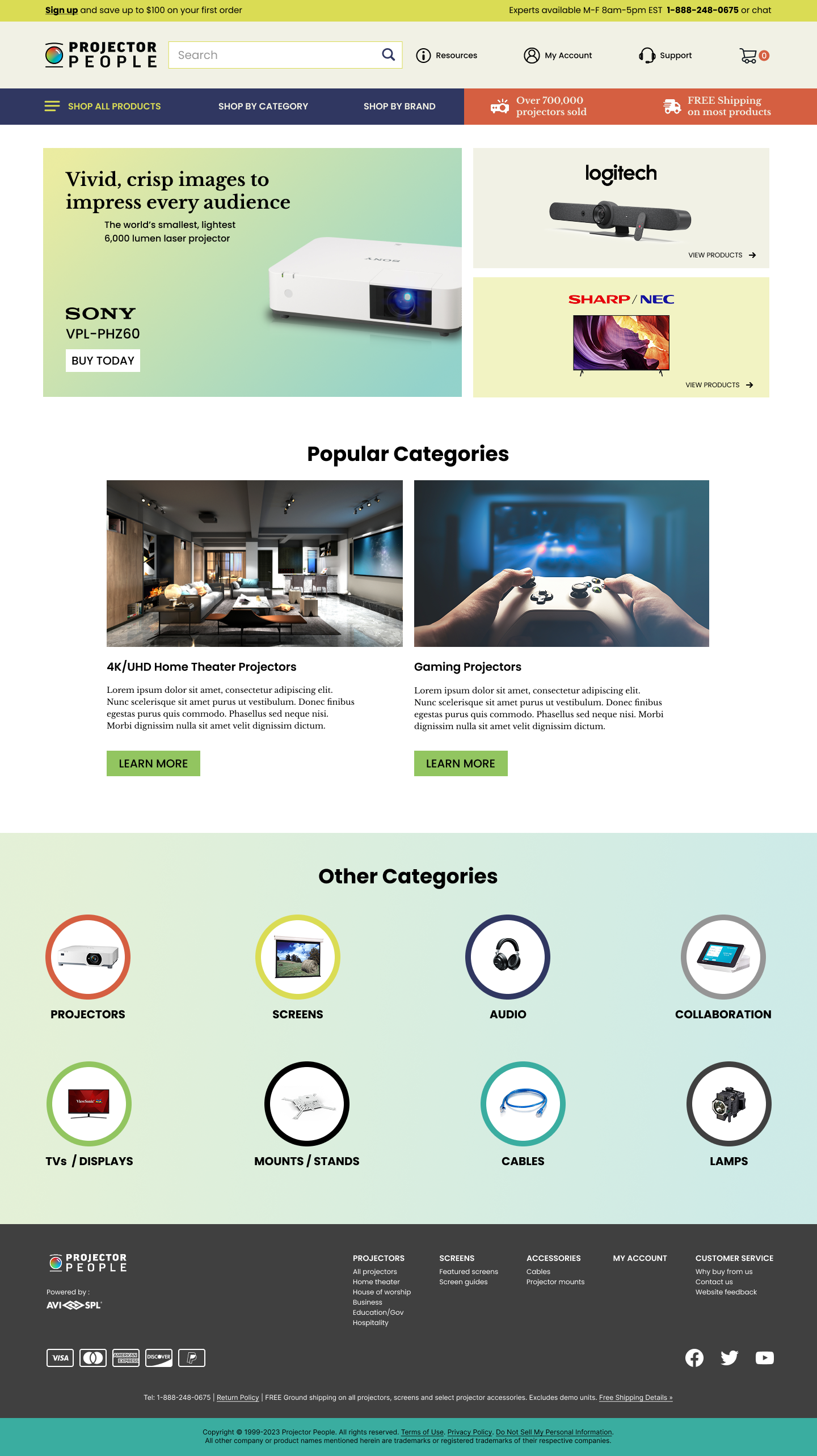 XD Ideas for Projectorpeople.com refresh
