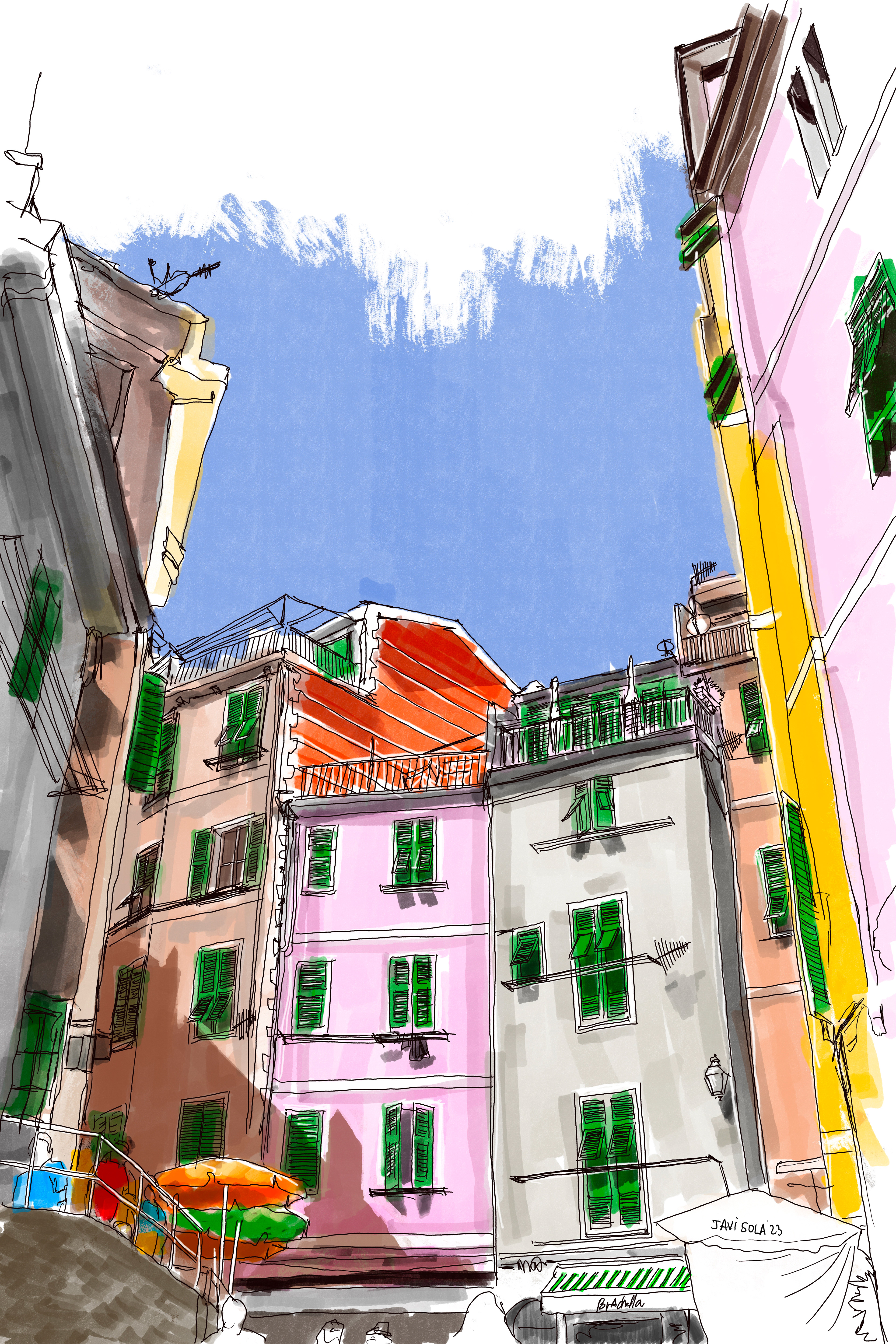 A Street in Cinque Terre, Italy