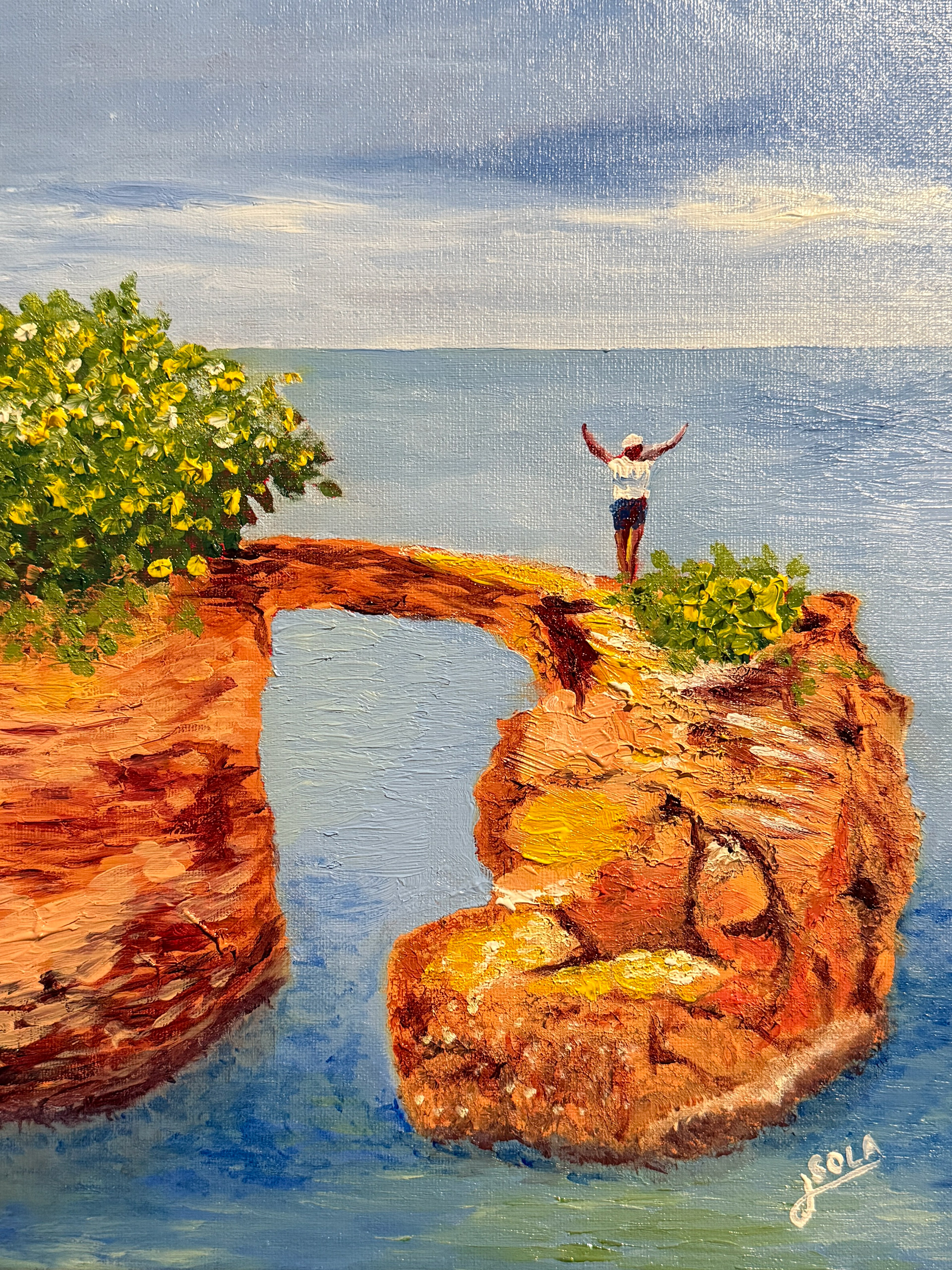 "Playita Puente de Piedra" Oil on canvas 14" x 11"