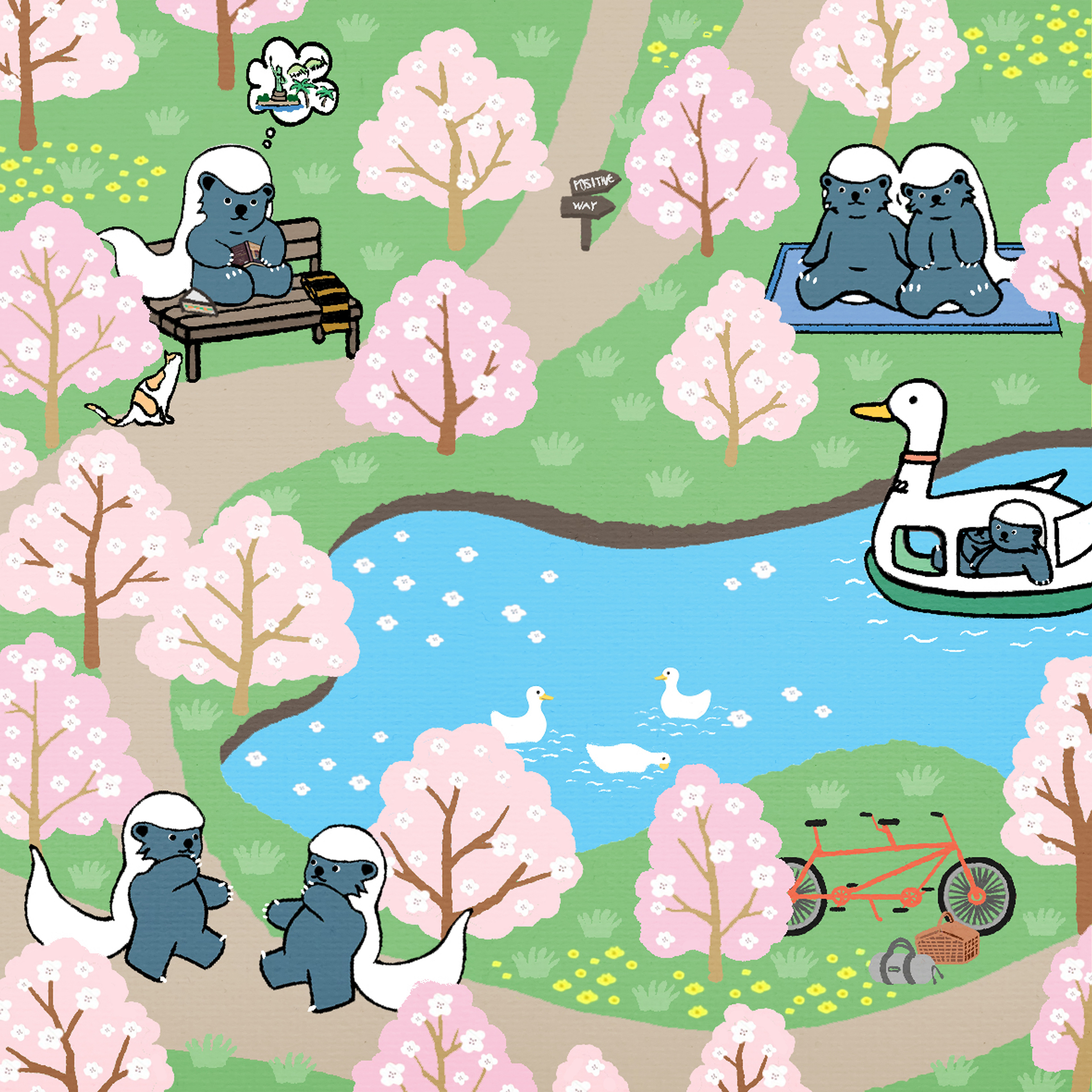 Spring garden, 30x30cm, Acrylic on canvas, 2024