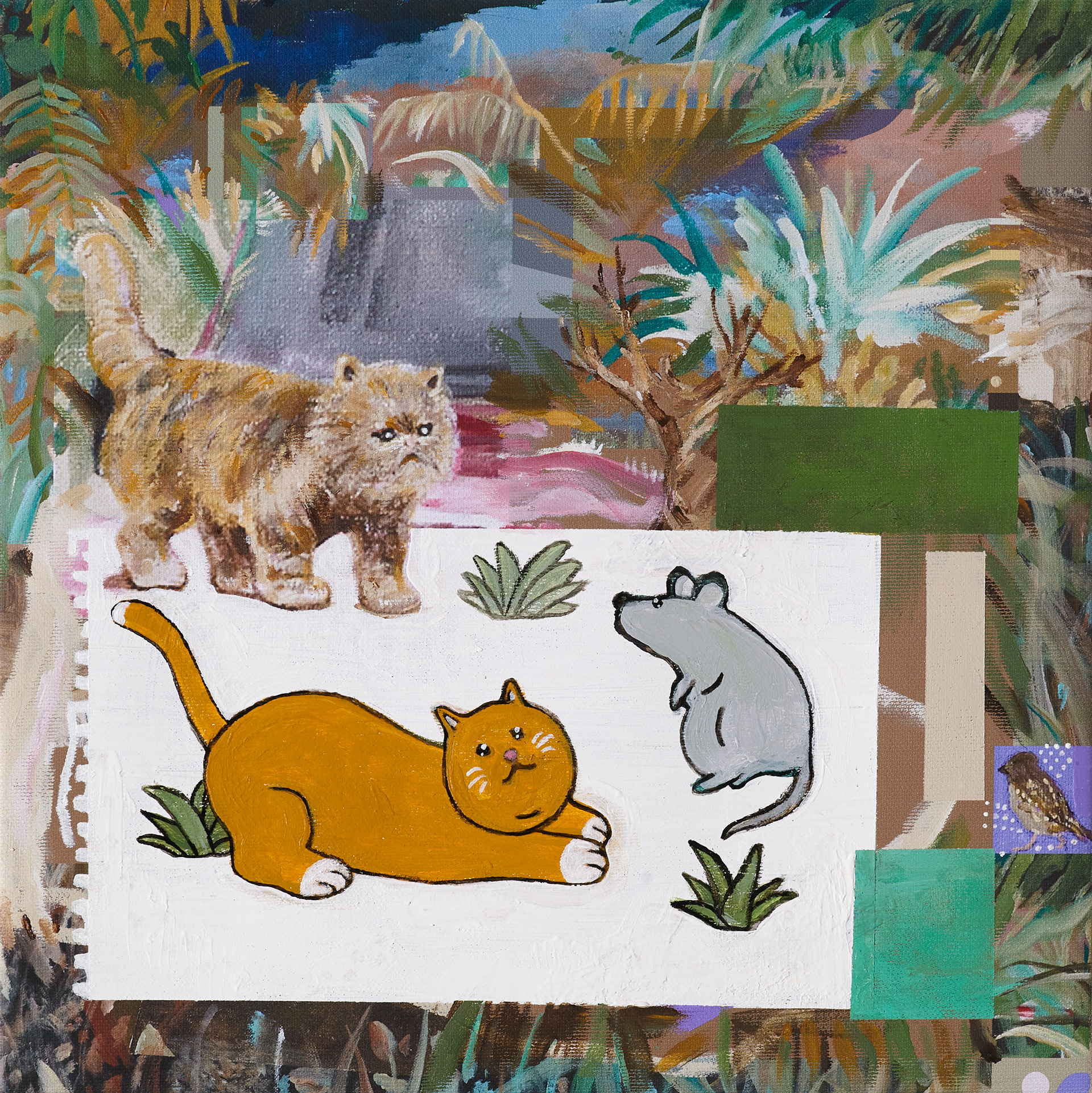 Crookshanks what are you doing?, Acrylic on printing canvas, 30x30cm, 2021