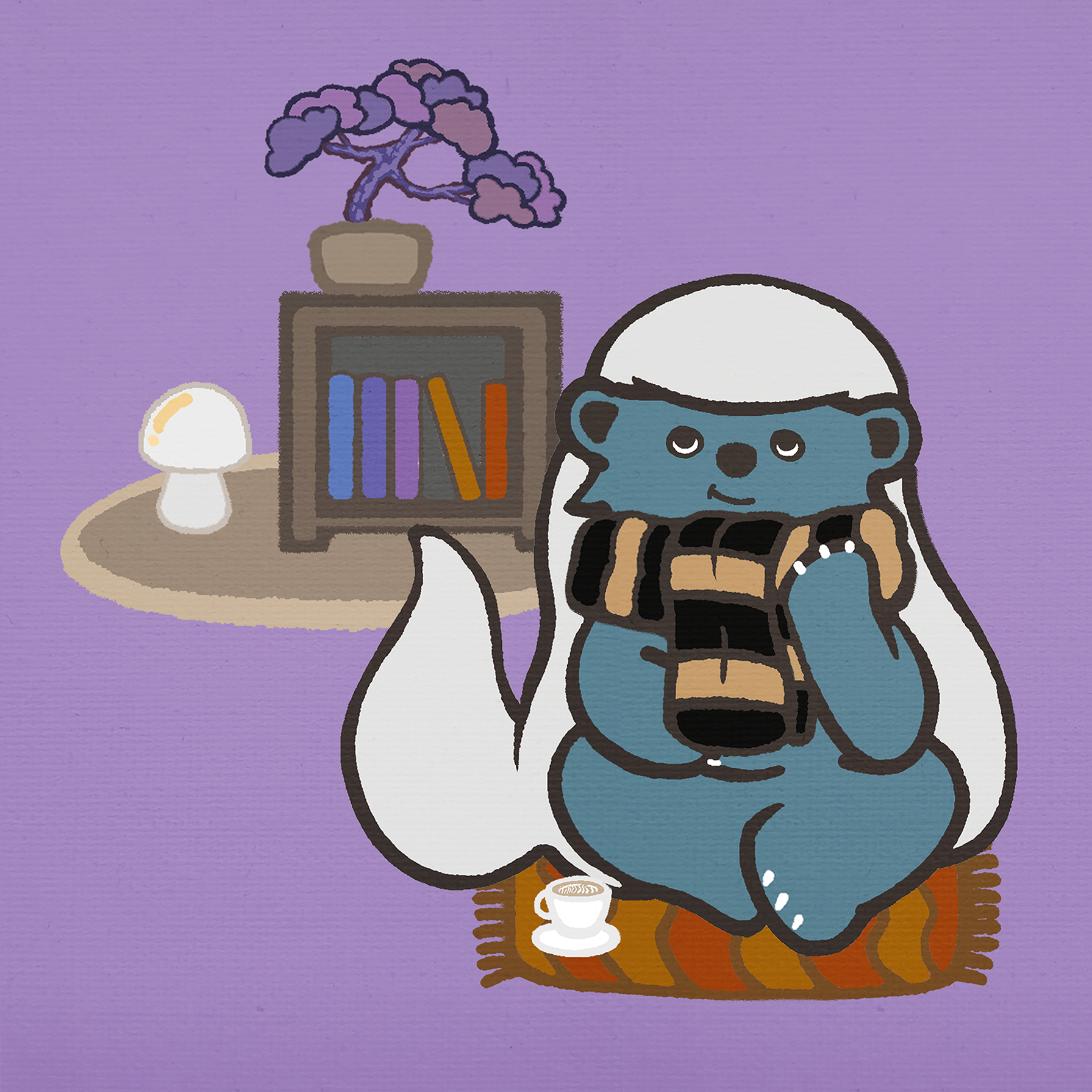 내가 아끼는 버섯 조명, 15x15cm, Acrylic on canvas, 2025