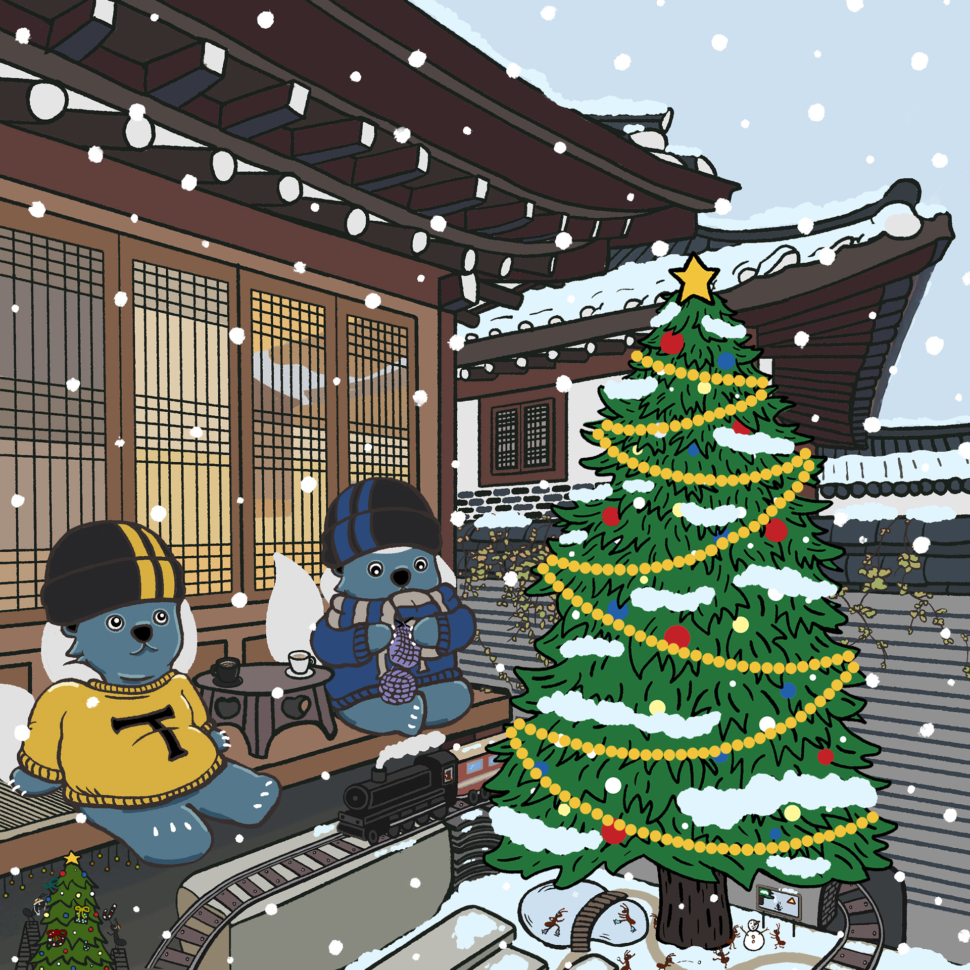 White Christmas, Digital painting, 2024