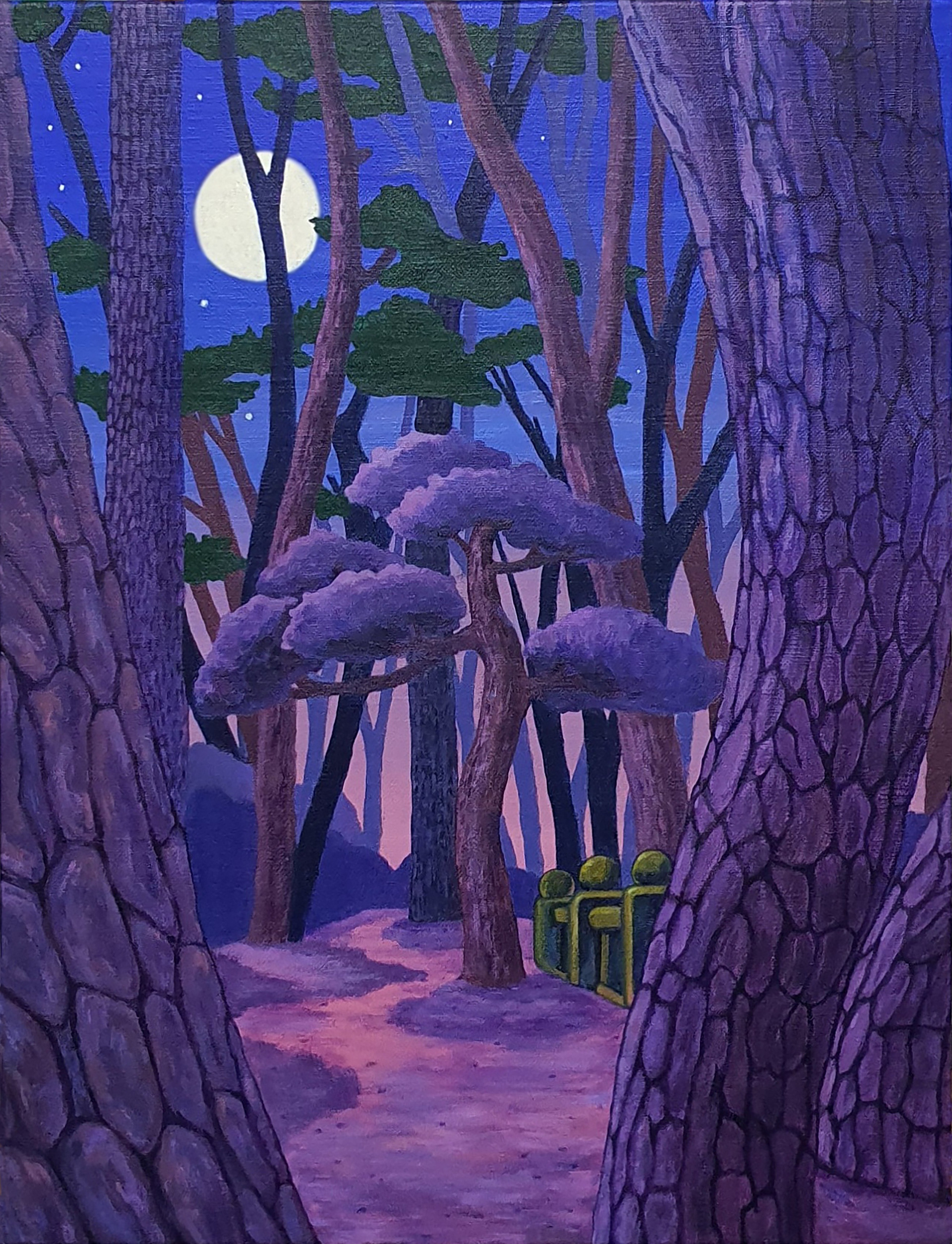 Moonlight garden, 53x40.9cm, Acrylic on canvas, 2025