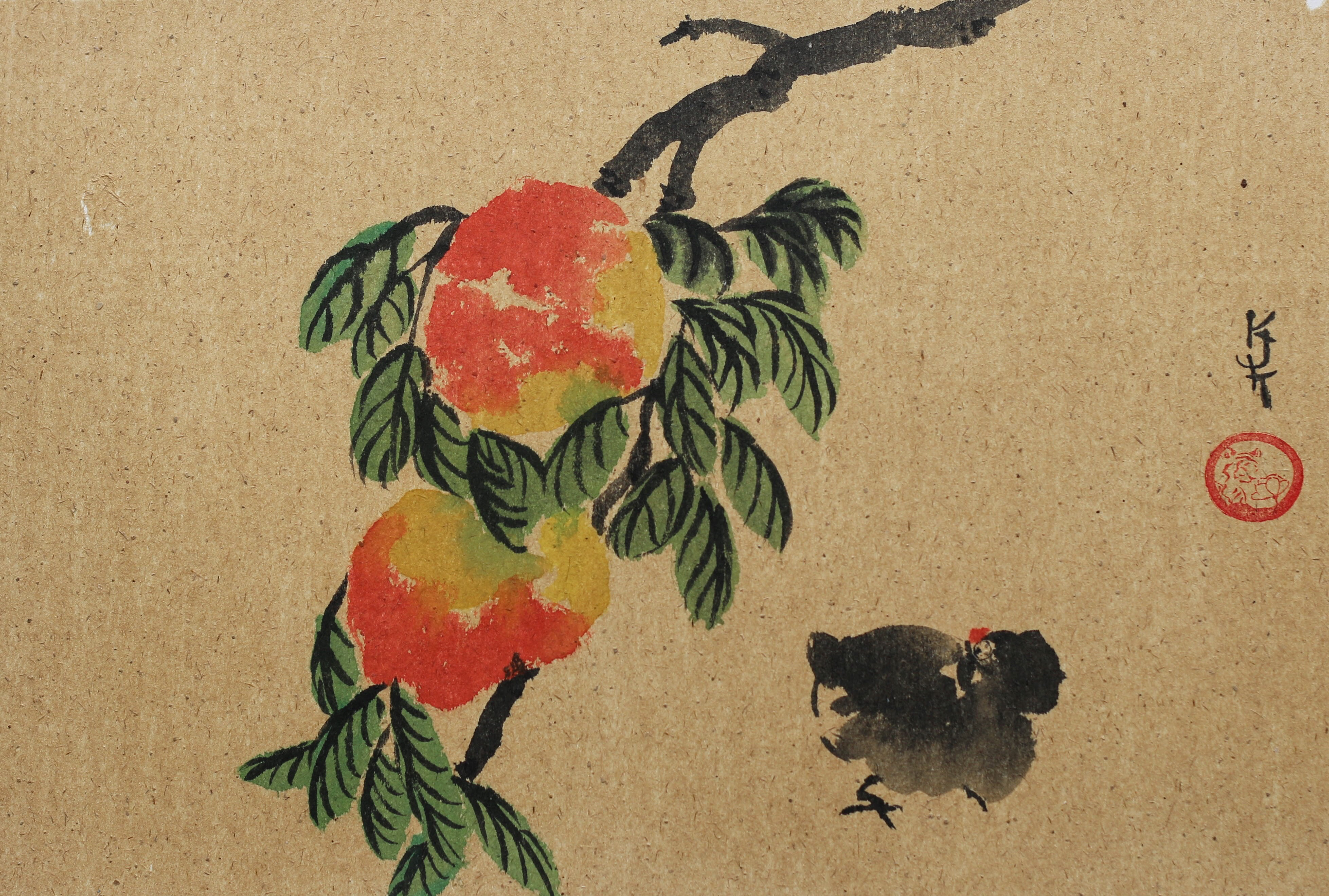 Chick with Peaches - £170 (Framed 43x53cm)