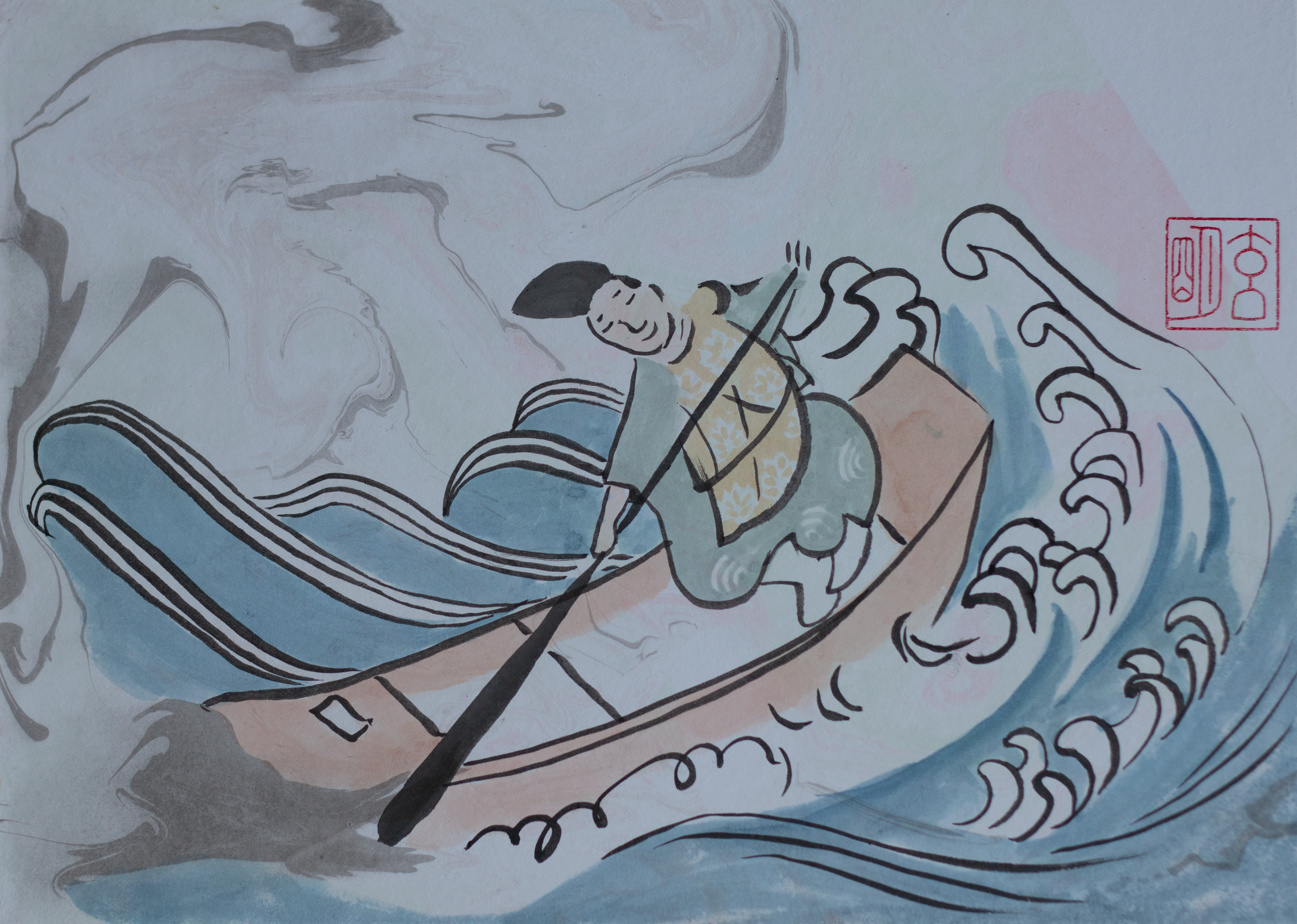 Riding the waves - £250 (Framed 30x40cm)