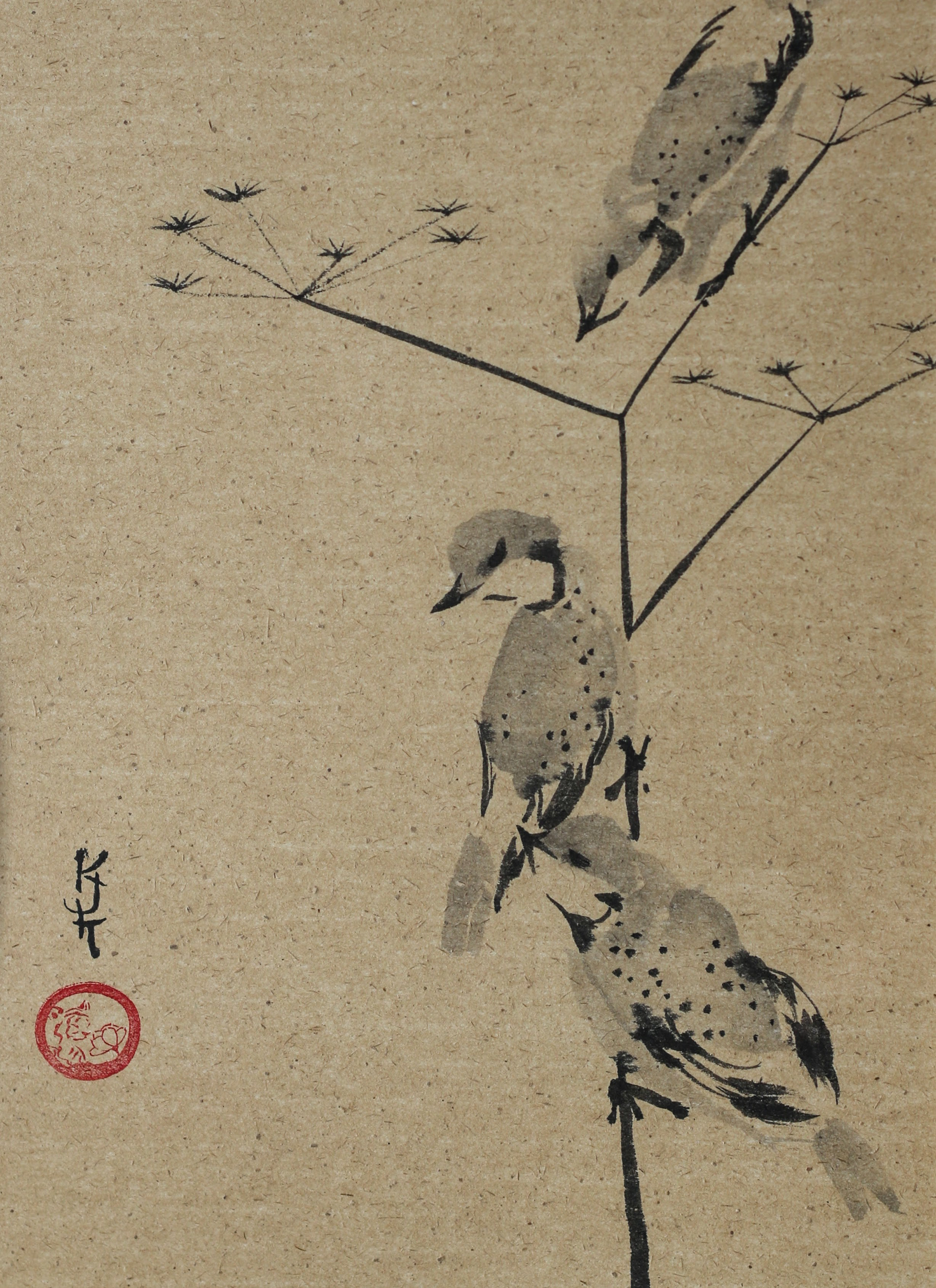 Sparrows - £190 (Framed 30x40cm)