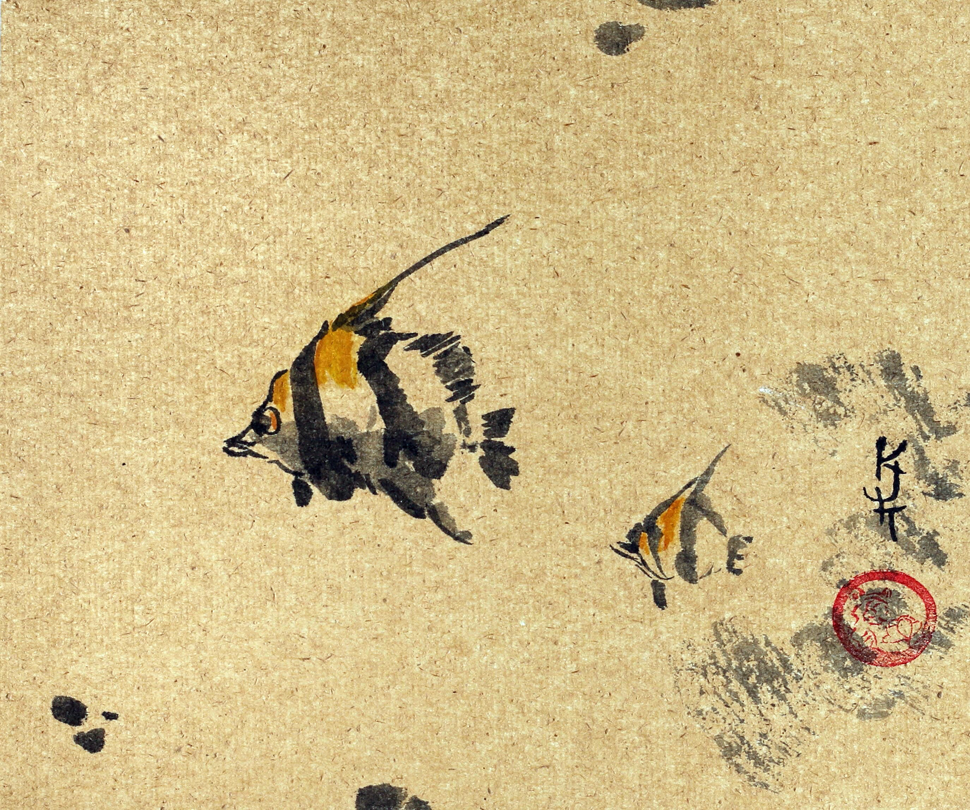 Angelfish - £150 (Framed 30x38cm)