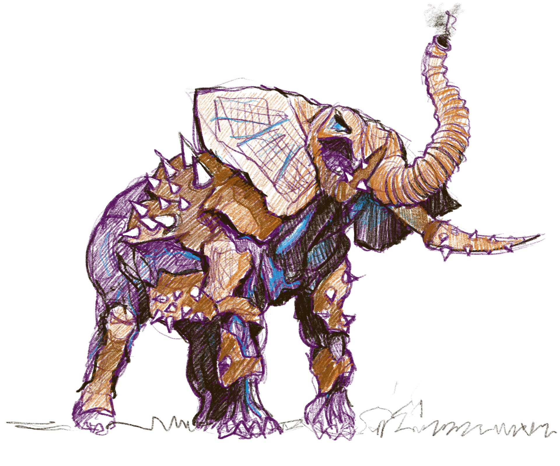 trees fused with vengeful elephants ?