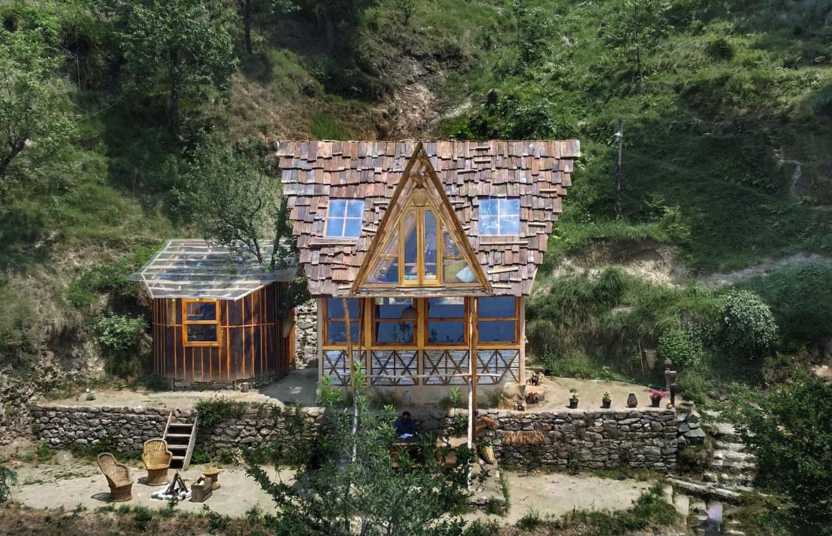 View of the completed cabin