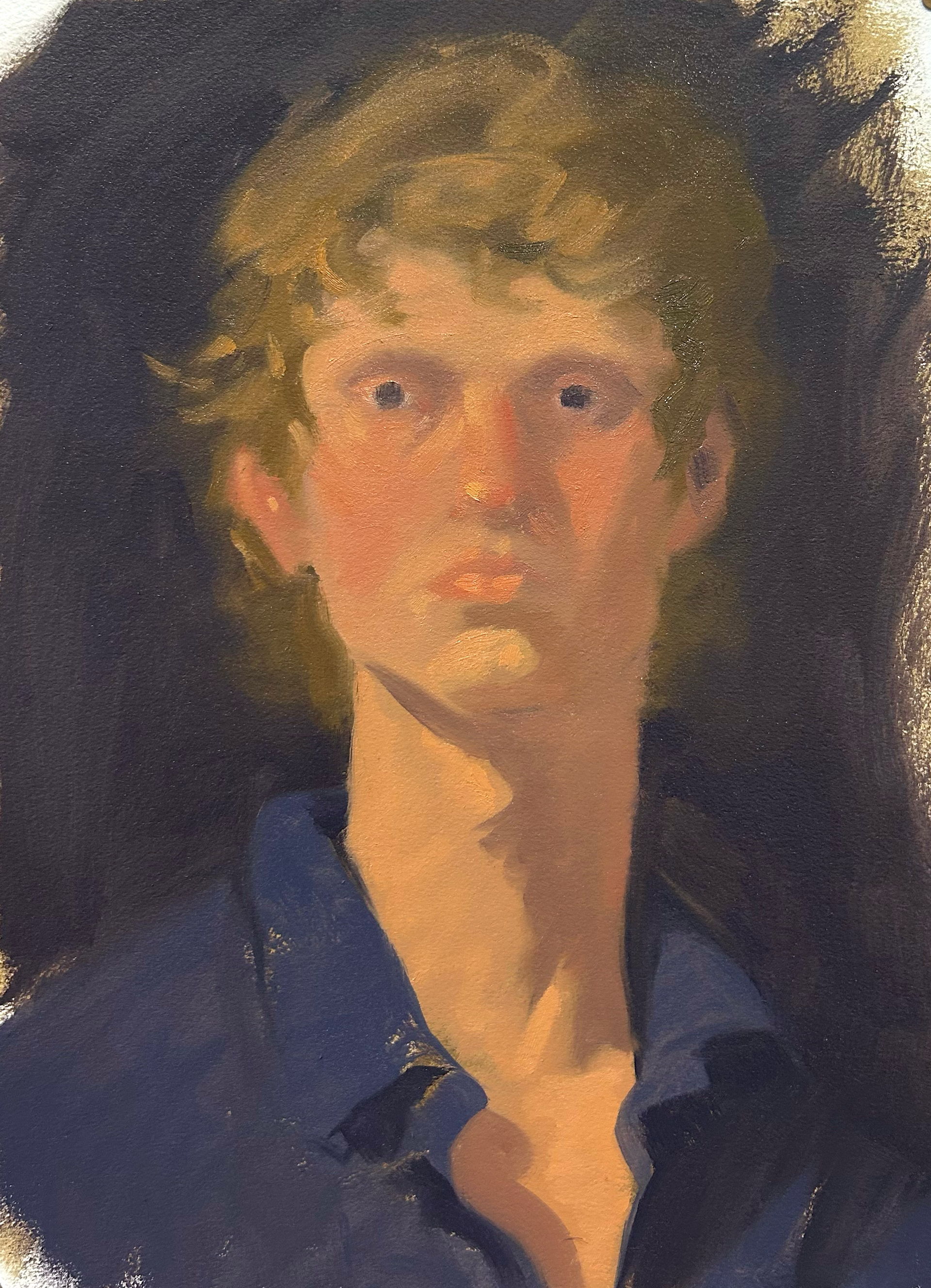 Self Portrait Sketch - Oil on Paper