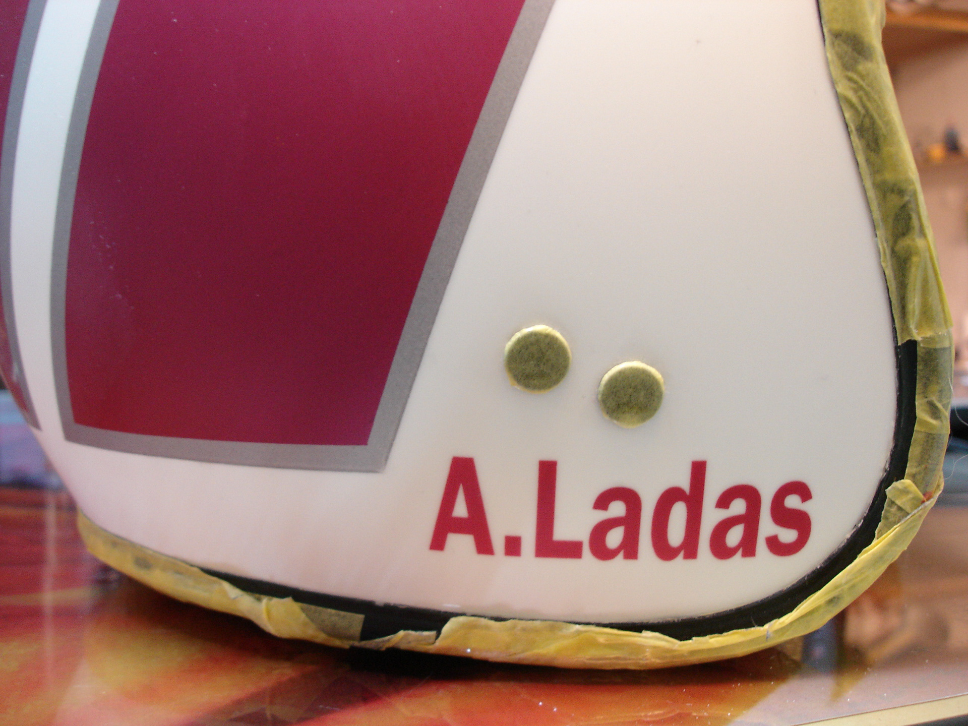 Corvette Ron Fellows airbrush custom-paint on Sparco race hemet