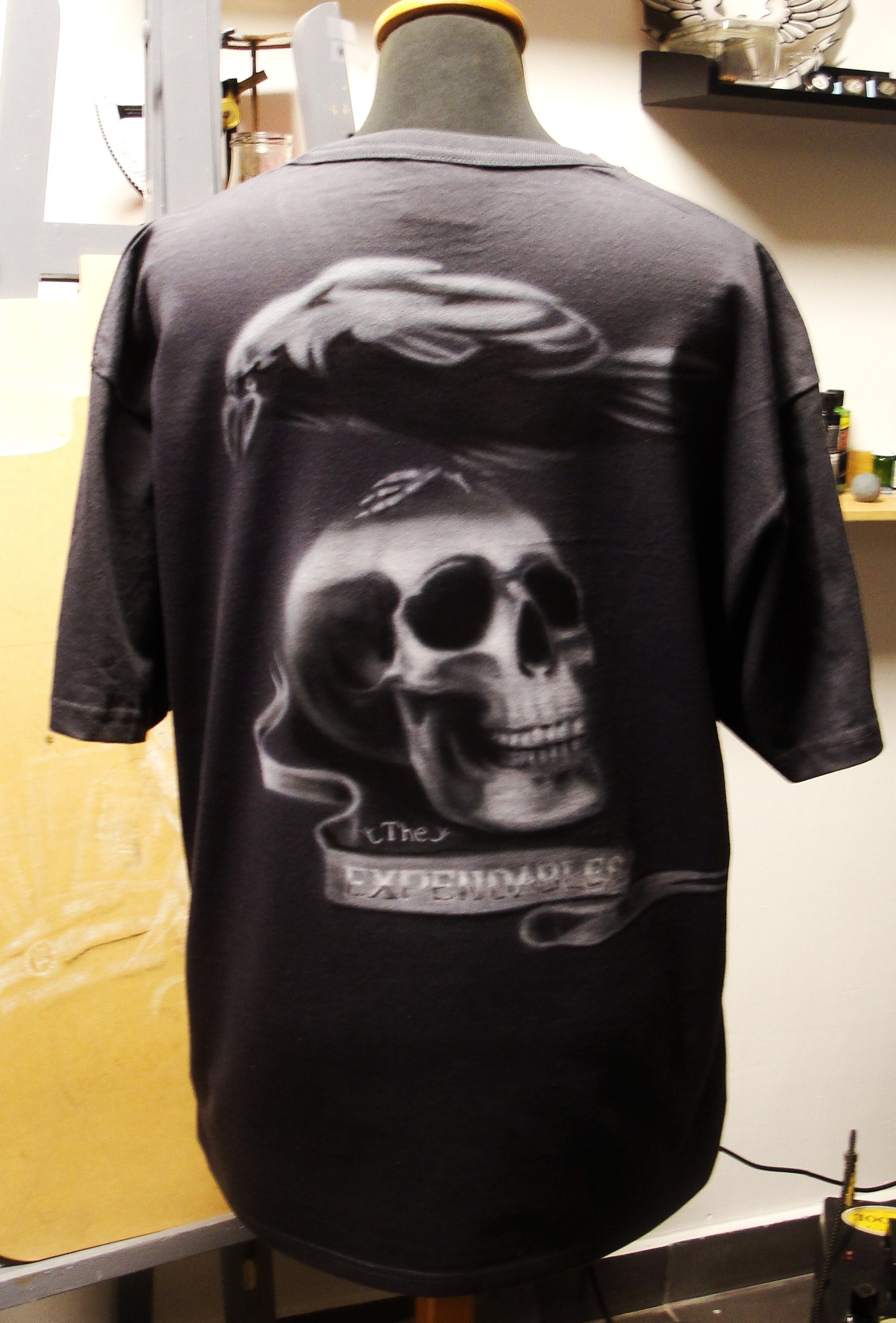 The expendables (airbrush on grey t-shirt)
