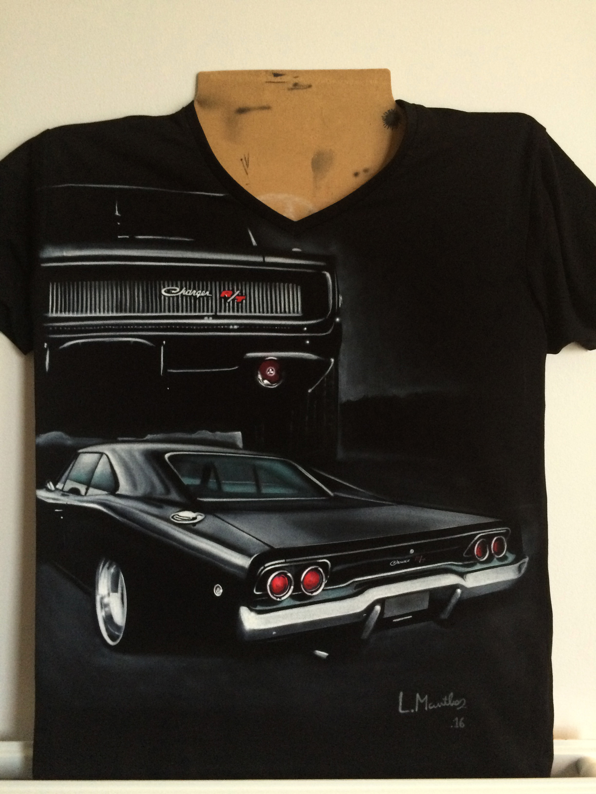 Dodge Charger R/T (airbrush on black T-shirt)