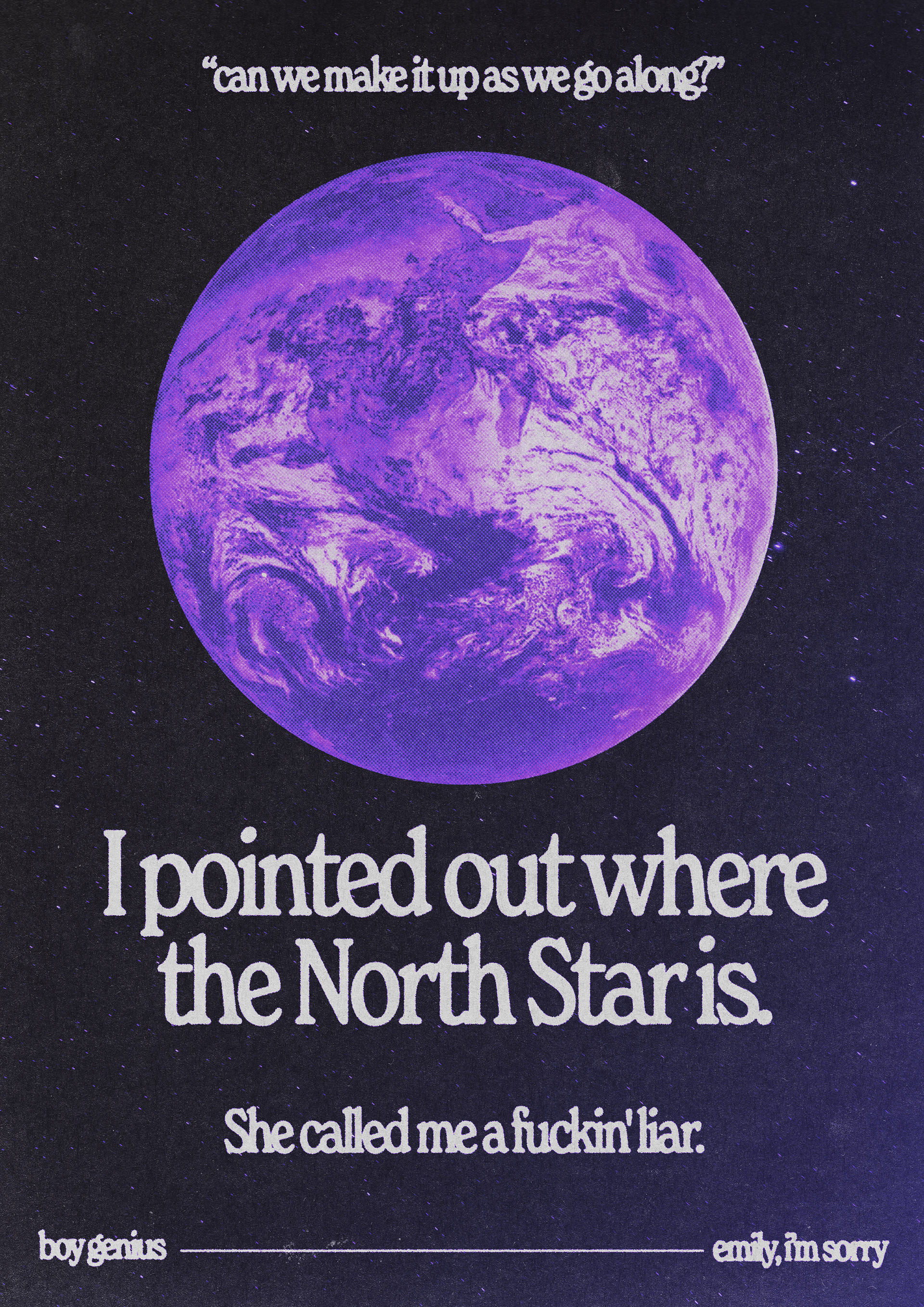 Concept poster using Boy Genius lyrics