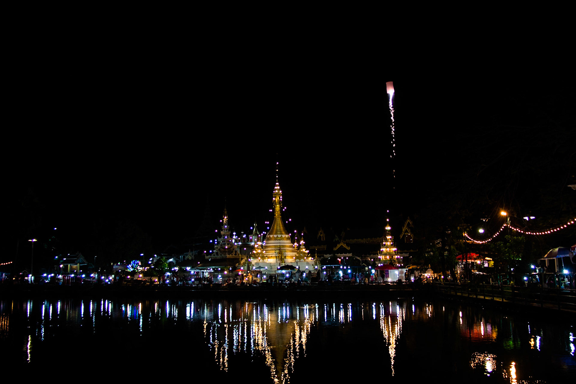 Temple at Night, Mae Hong Son, Thialand