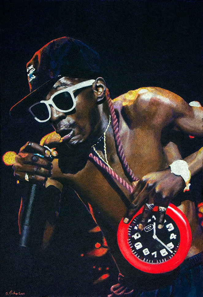 Lampin / Flavor Flav // Pastel on Paper