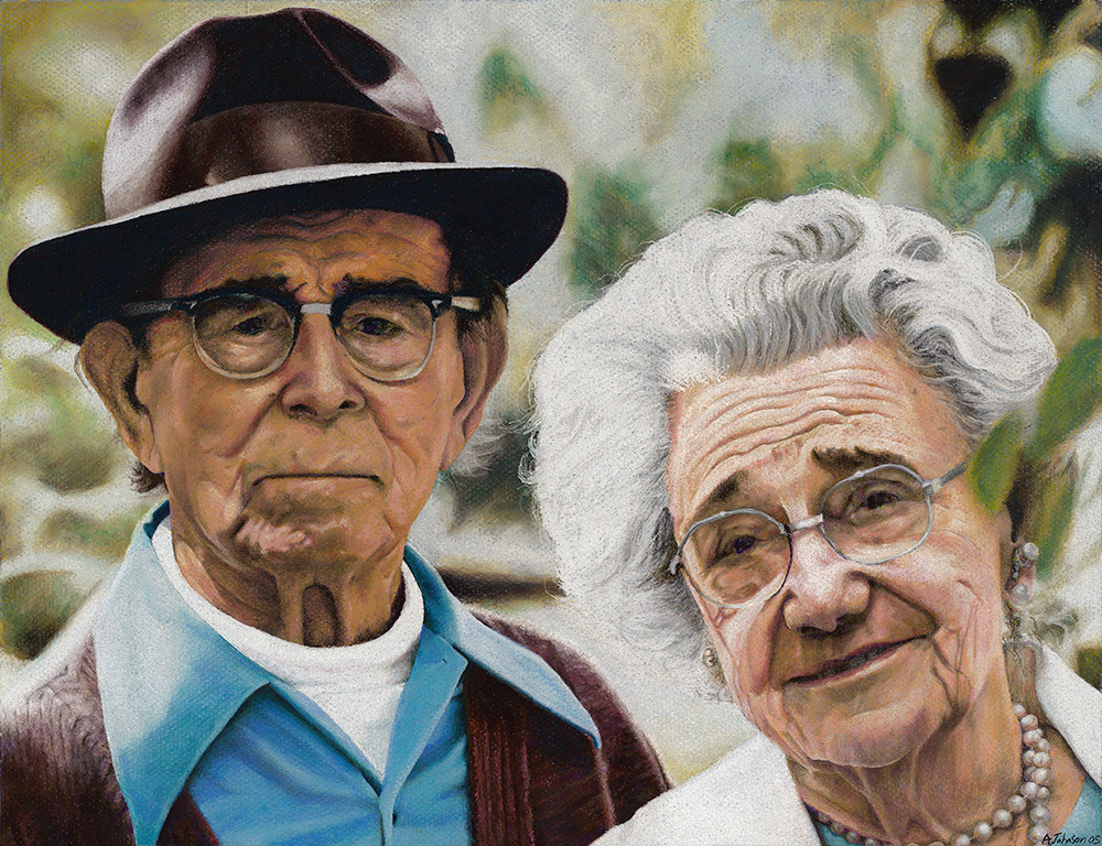 Great Grandparents / Pastel on Paper