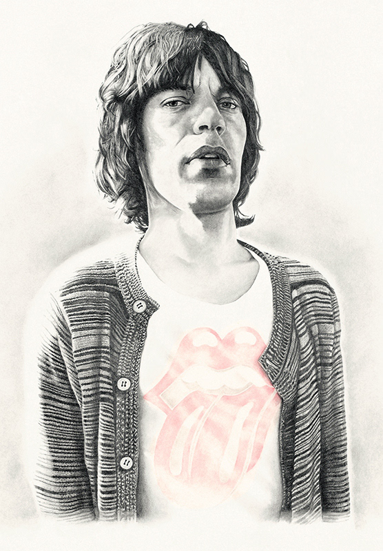 Mick Jagger / So Respectable  (Graphite On Board) 