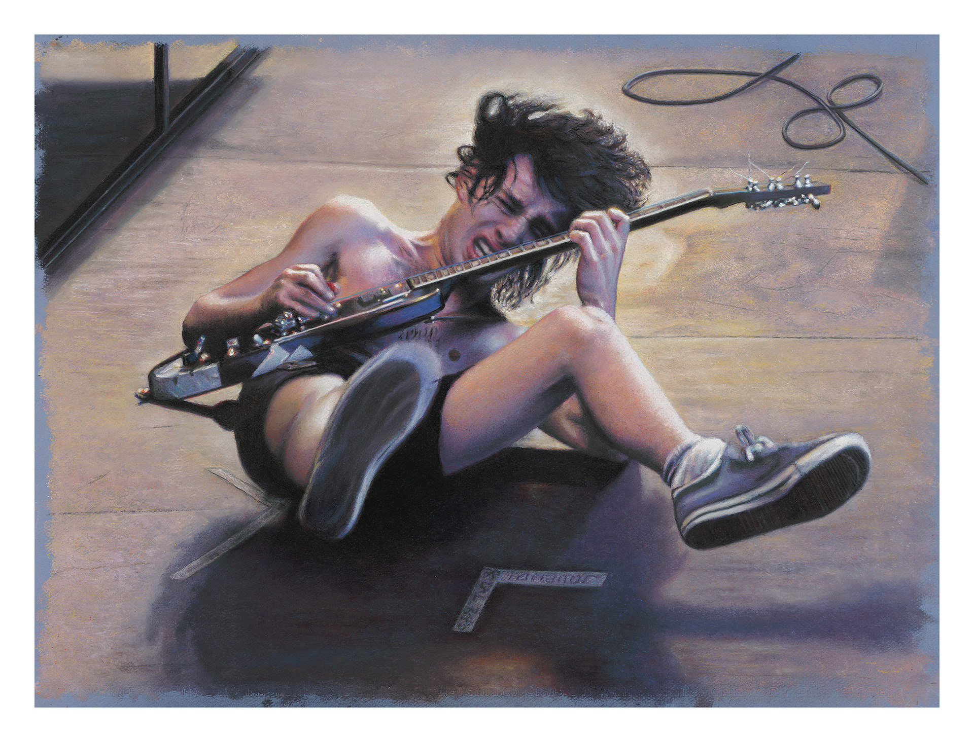 Angus Young Tantrums (Pastel On Paper) 