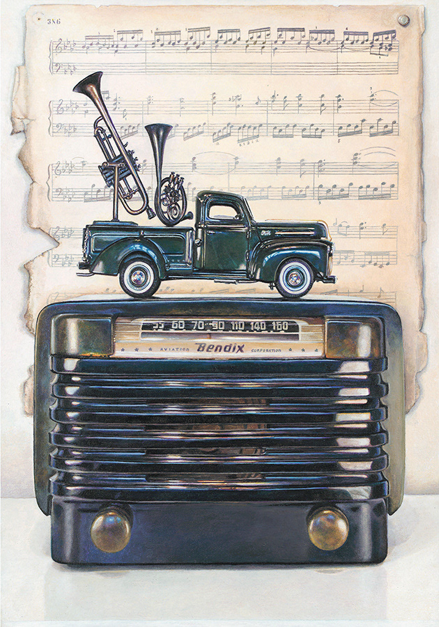 Crusin' the Dial / Acrylic on Board