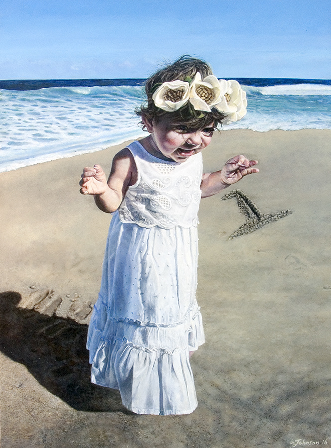 Beach Baby / Acrylic on Board