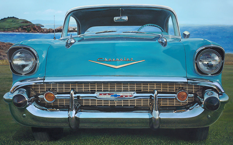Seaside Chevy / Acrylic on Board