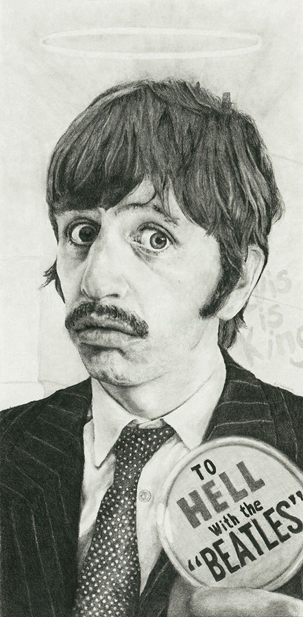 St. Ringo / Graphite on Board