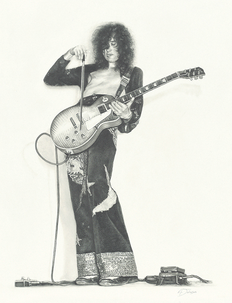 Jim Bow / Jimmy Page  (Graphite On Board)