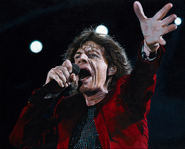 Mick Jagger Red Jacket #5 (Acrylic On Board)