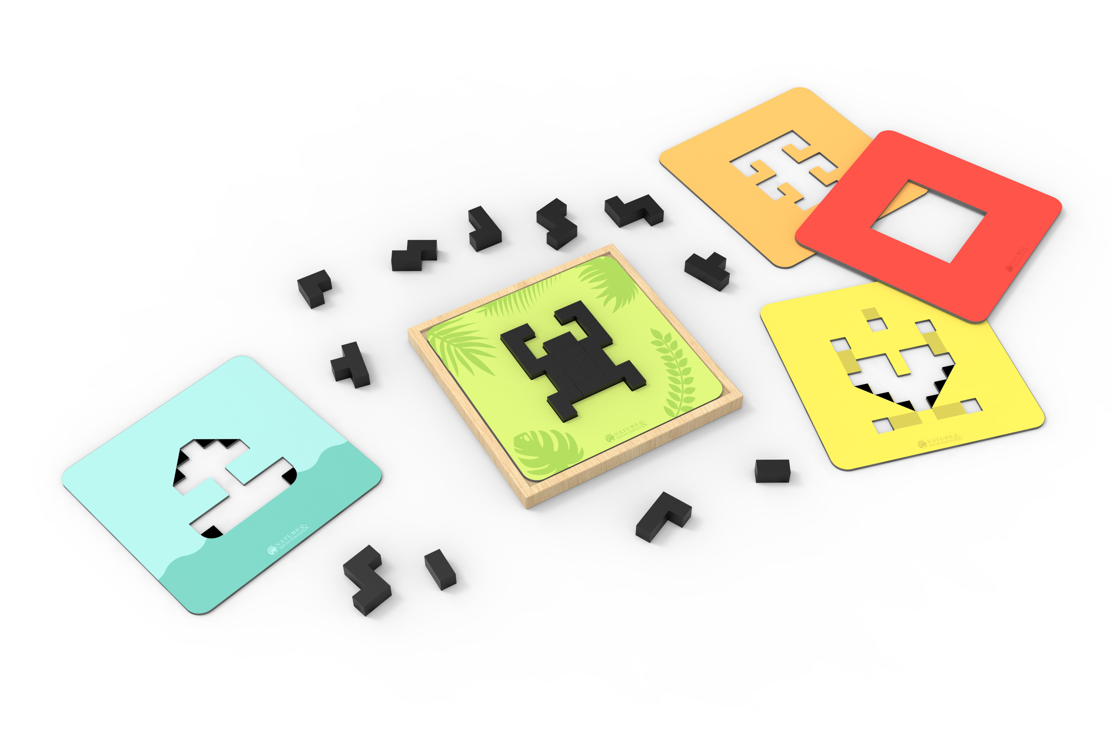 Puzzle trangram en bois - Nature & découvertes