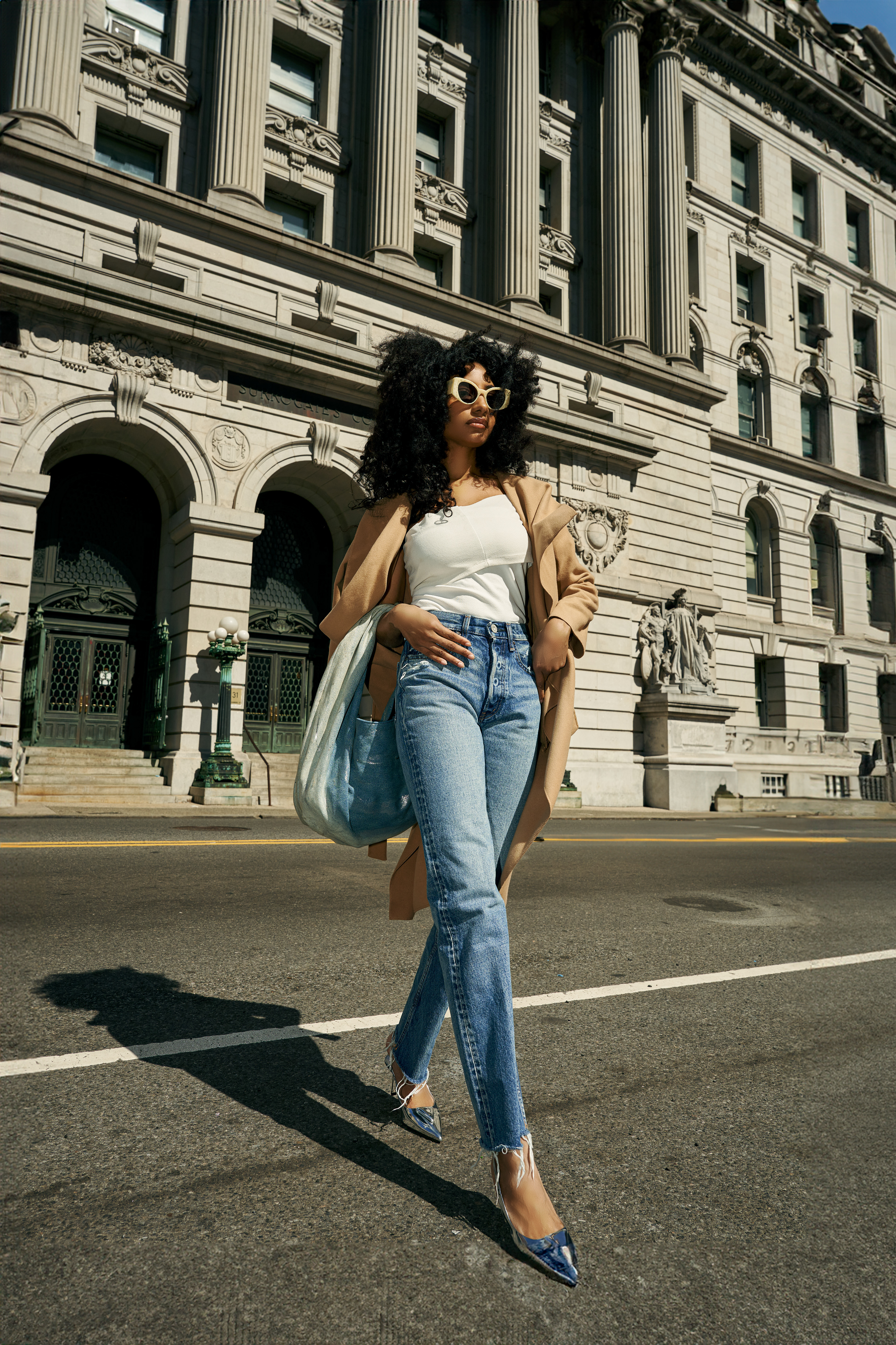 Street photoshoot with model in New york city