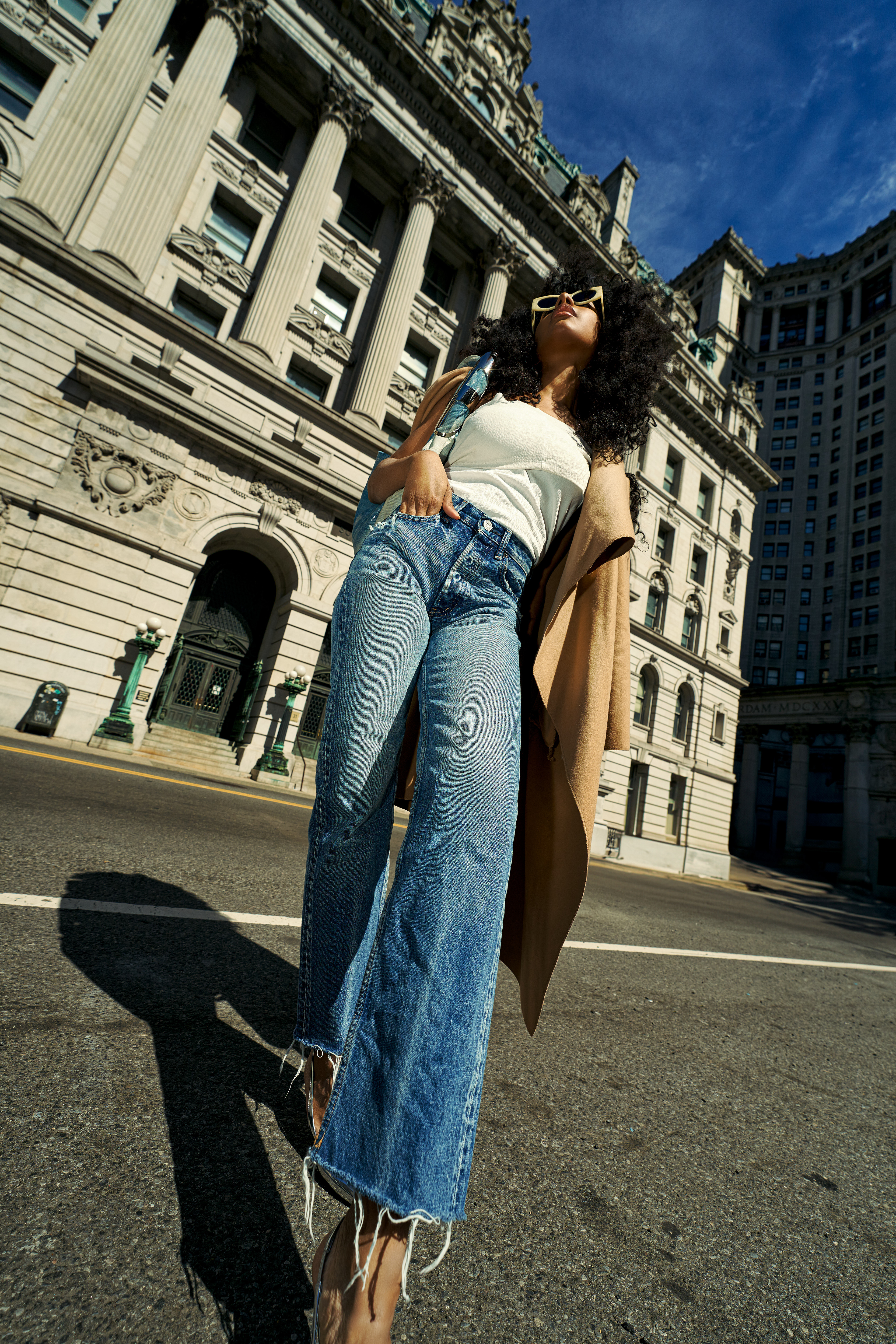 Street photoshoot with model in New york city