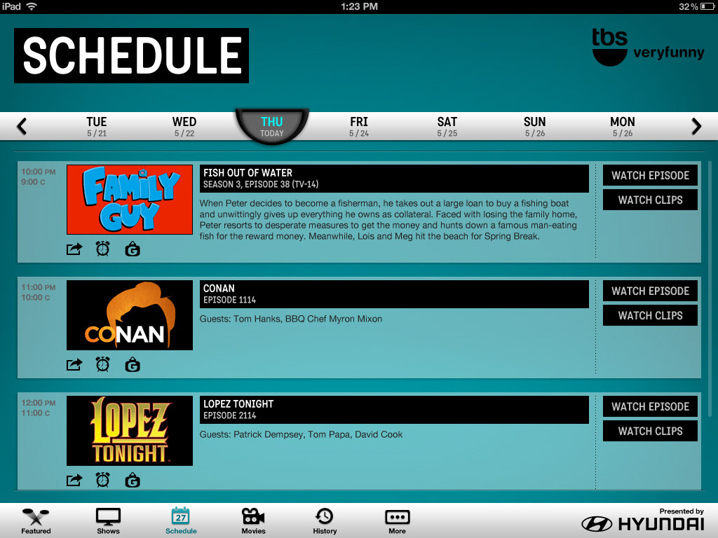 Scheduled Airings