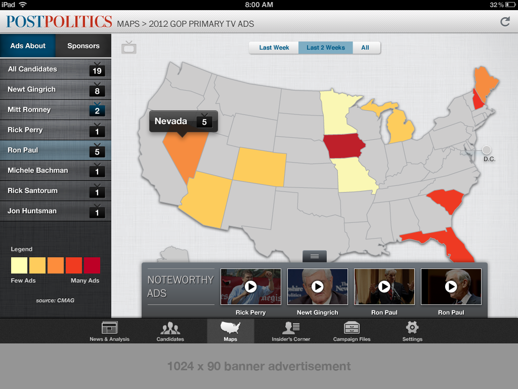 Campaign Commercials Map