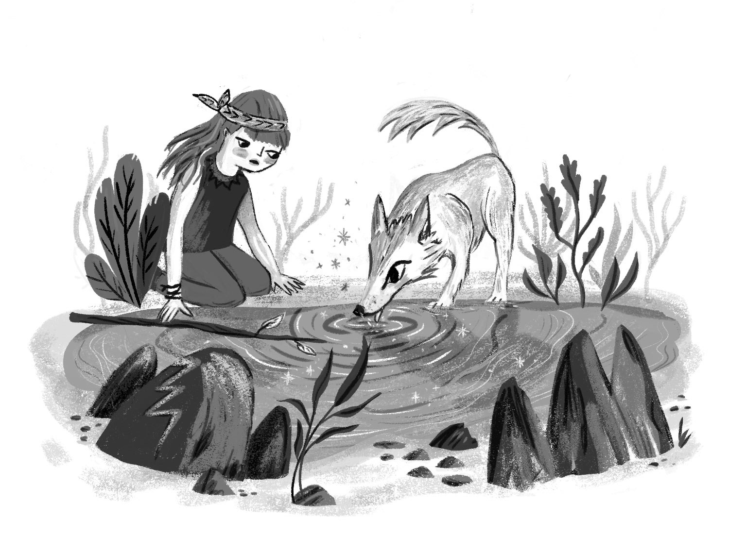 River Of Doom - black and white interior spot illustration