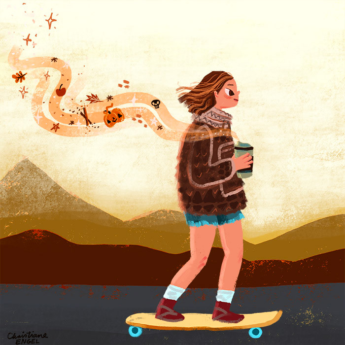 Pumpkin Spice Skater Girl