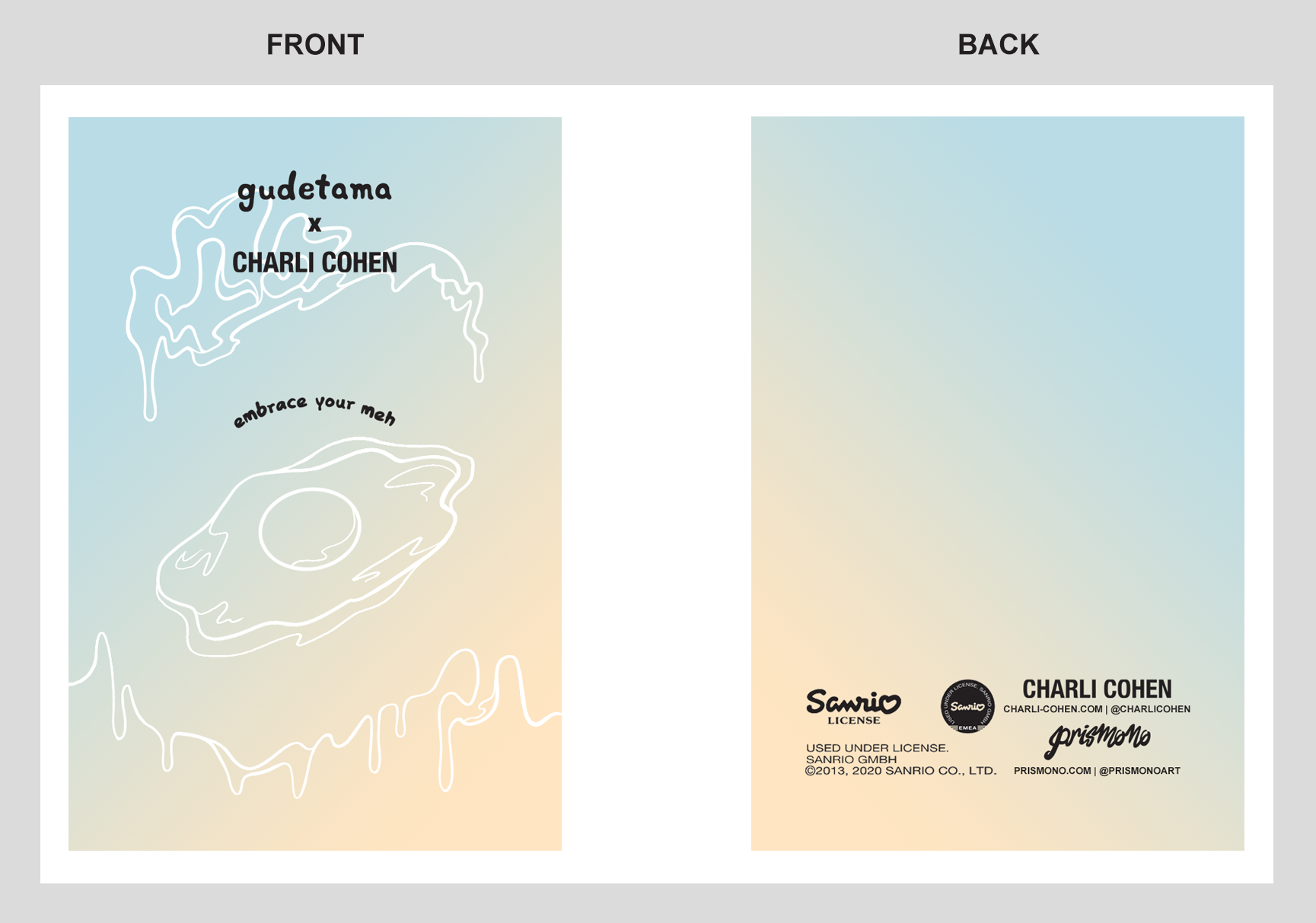 Sanrio (Gudetama) x Charli Cohen Collaboration Packaging Design -  Adobe Photoshop