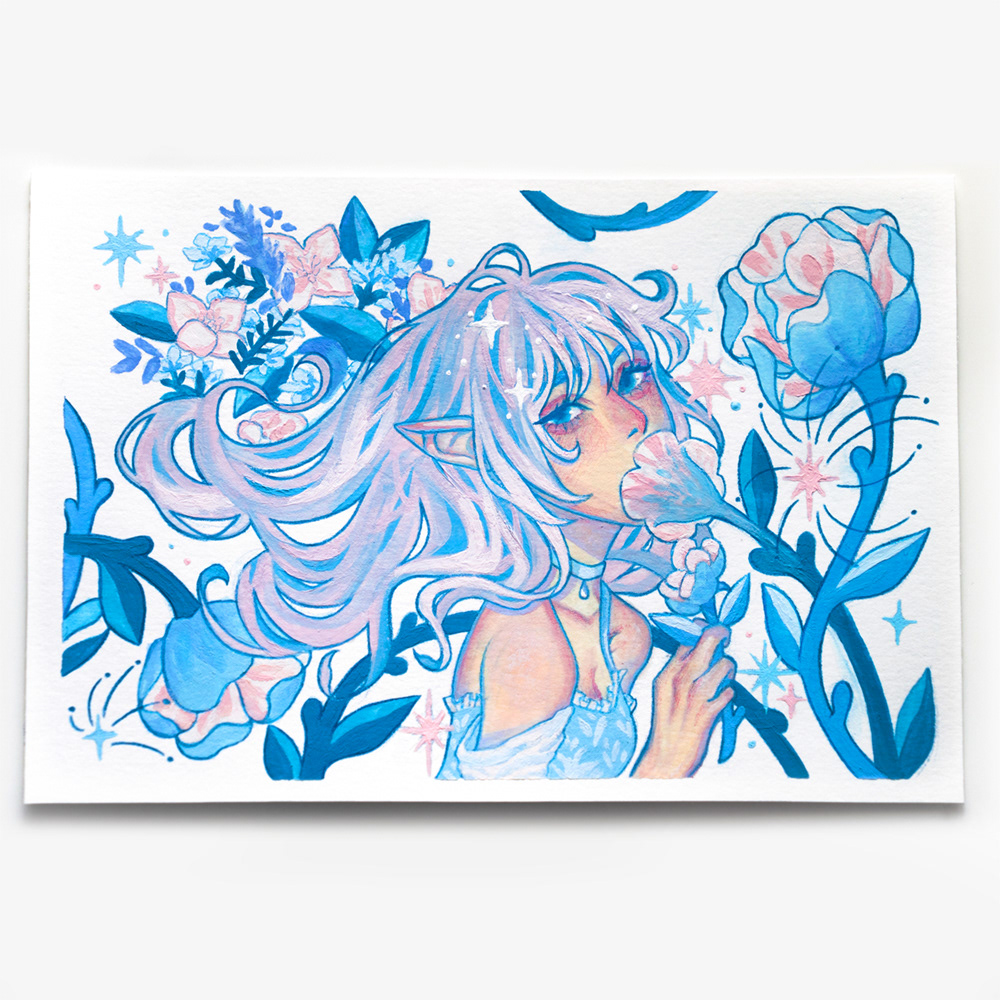 Endlessly - Gouache on Paper - 5x7" inch - 2025