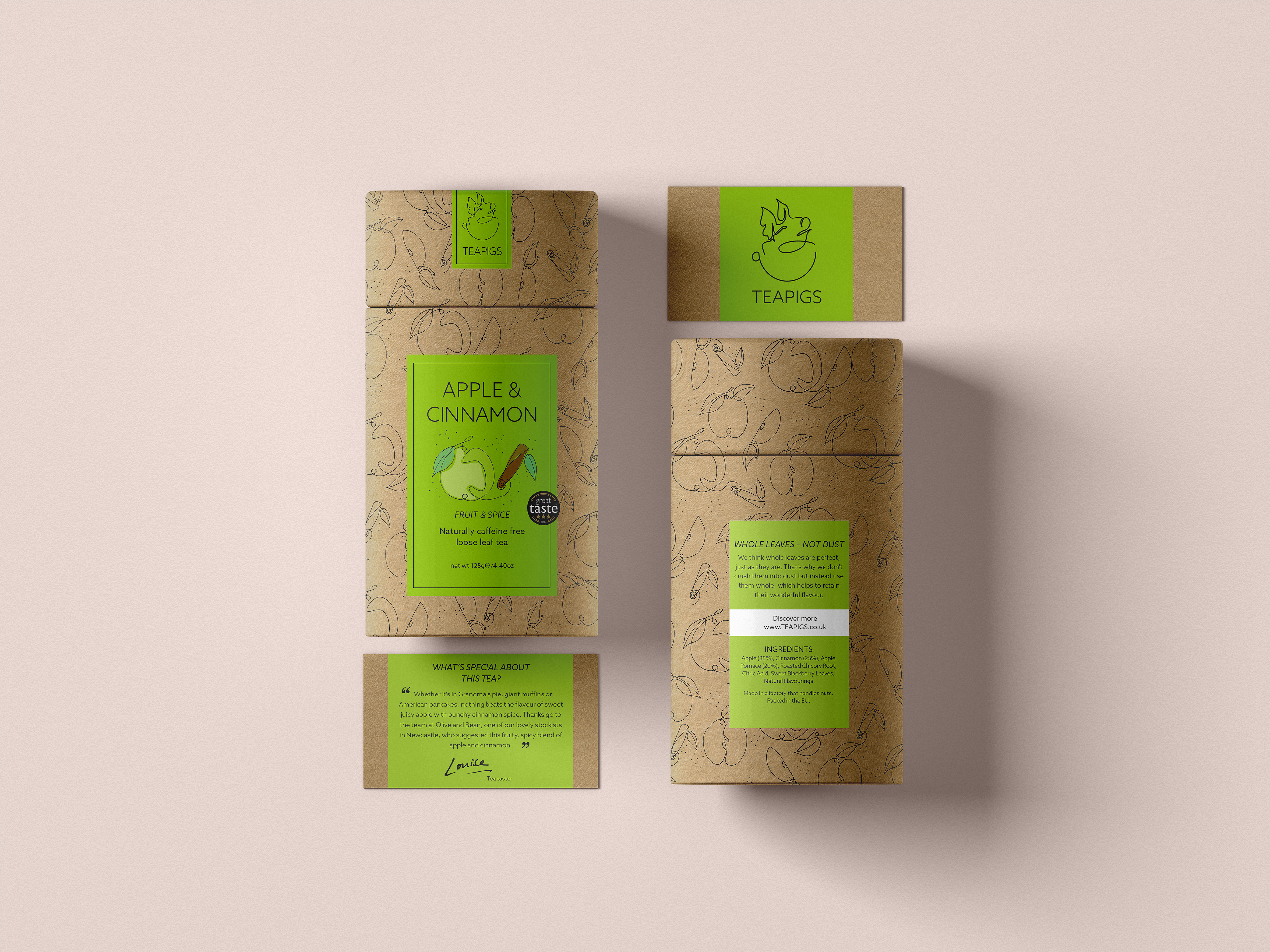 Apple & Cinnamon loose leaf tea packaging