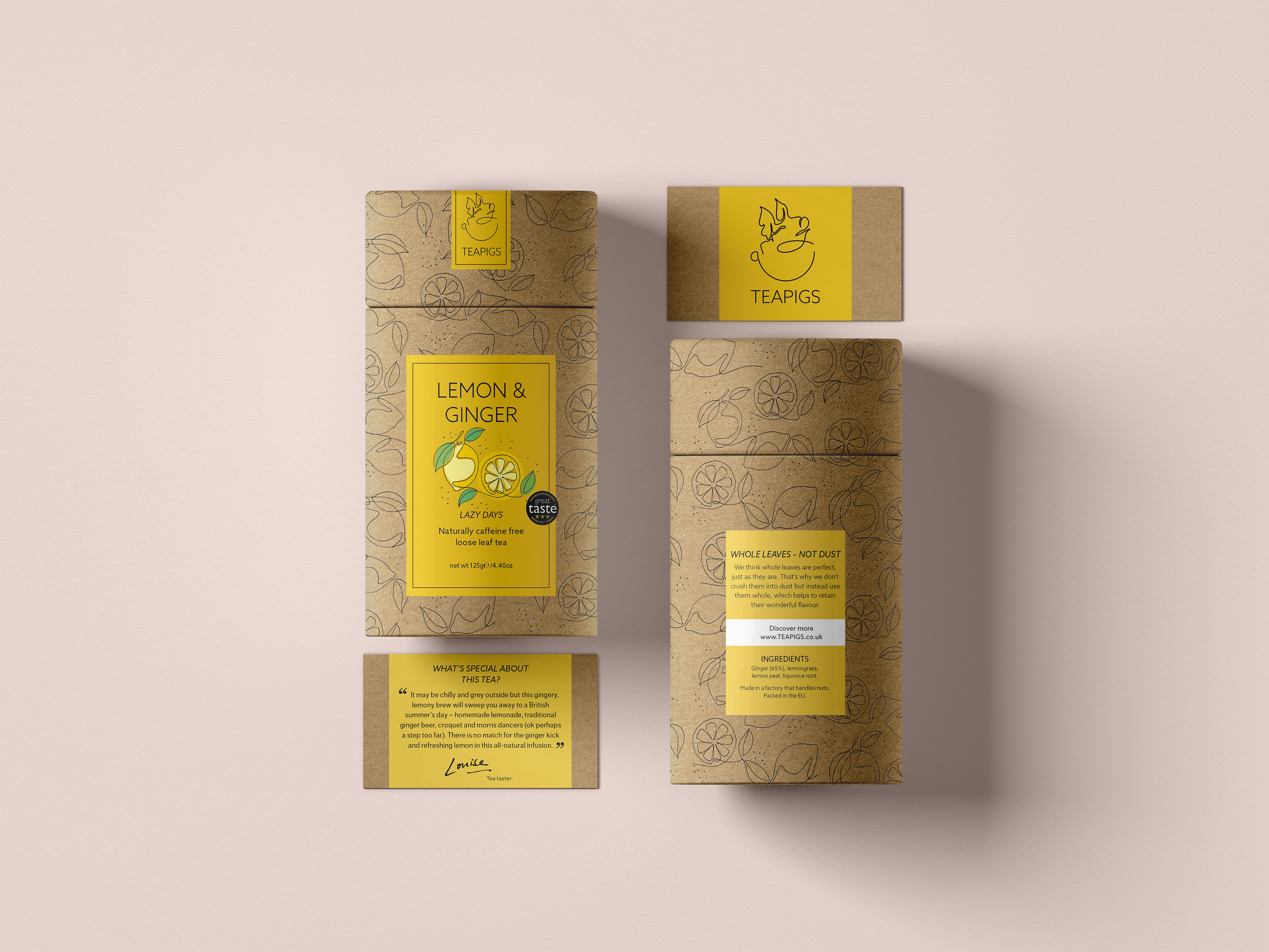Lemon & Ginger loose leaf tea packaging
