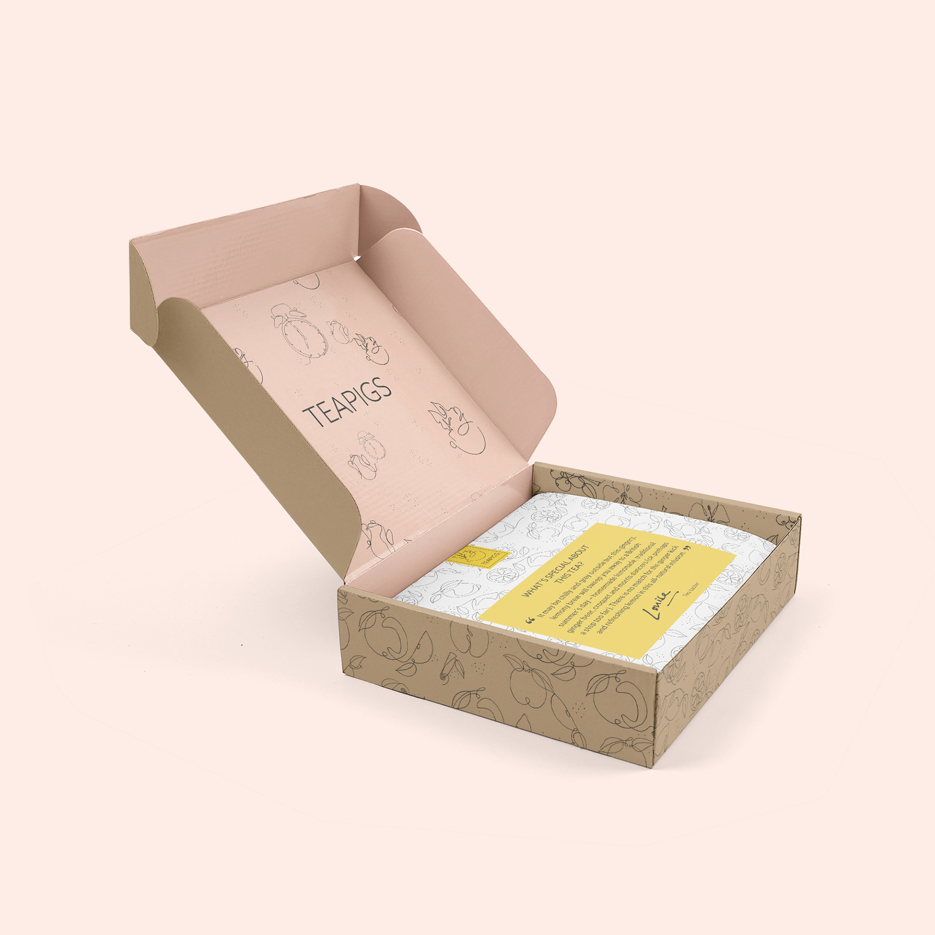 TeaPigs shipping packaging open