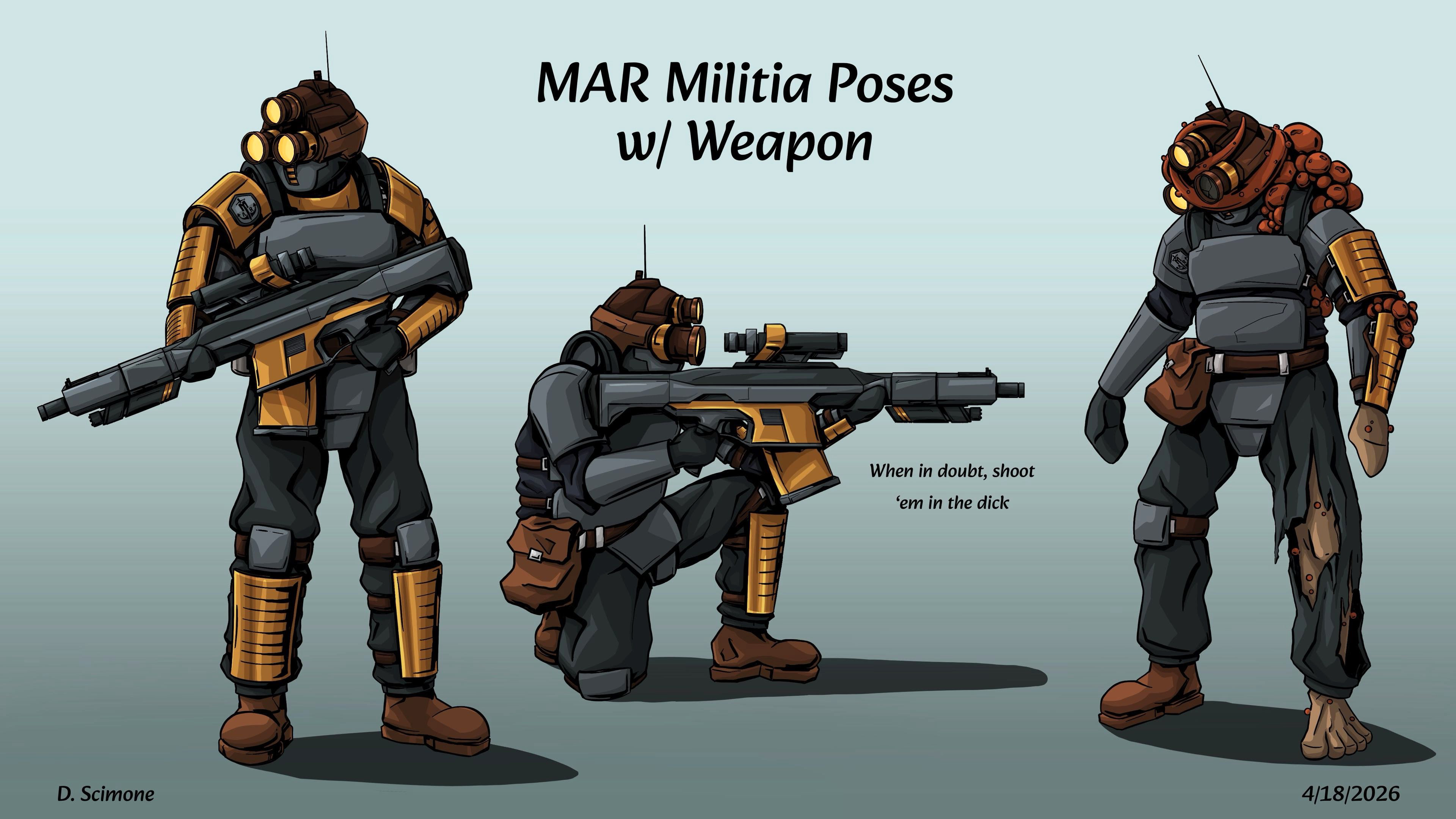 "Inhabited Militia Pose Sheet" - Procreate